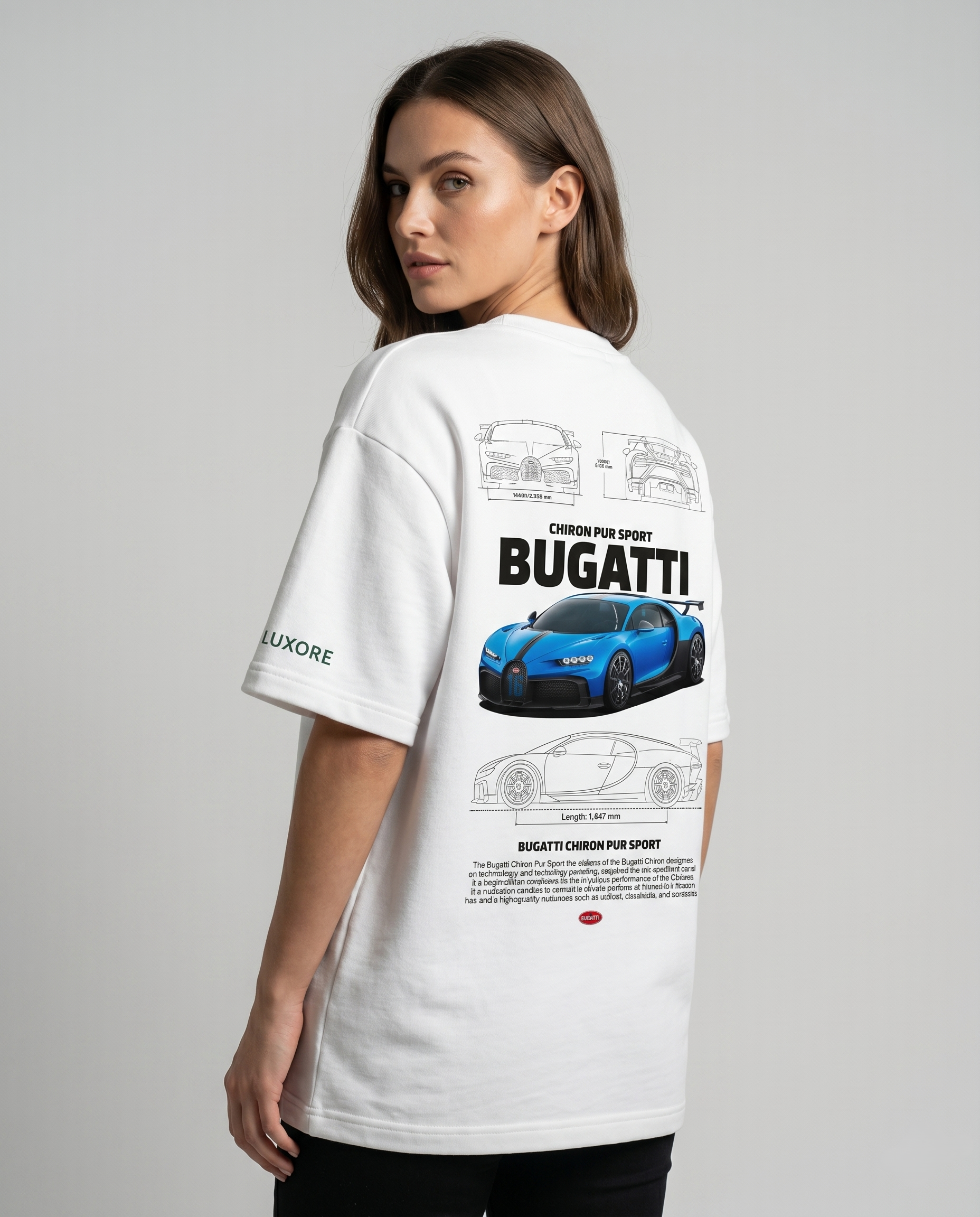 BUGATTI CHIRON PUR SPORT PRINTED T-SHIRT