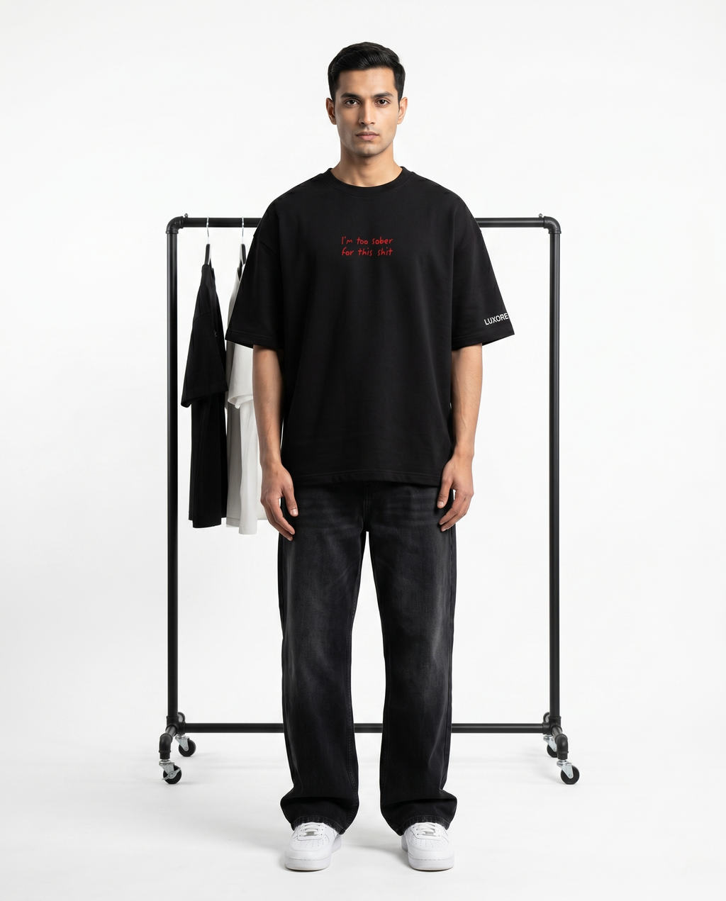 LUXORÉ TOO SOBER FOR THIS SHIT GRAPHIC PRINTED TEE