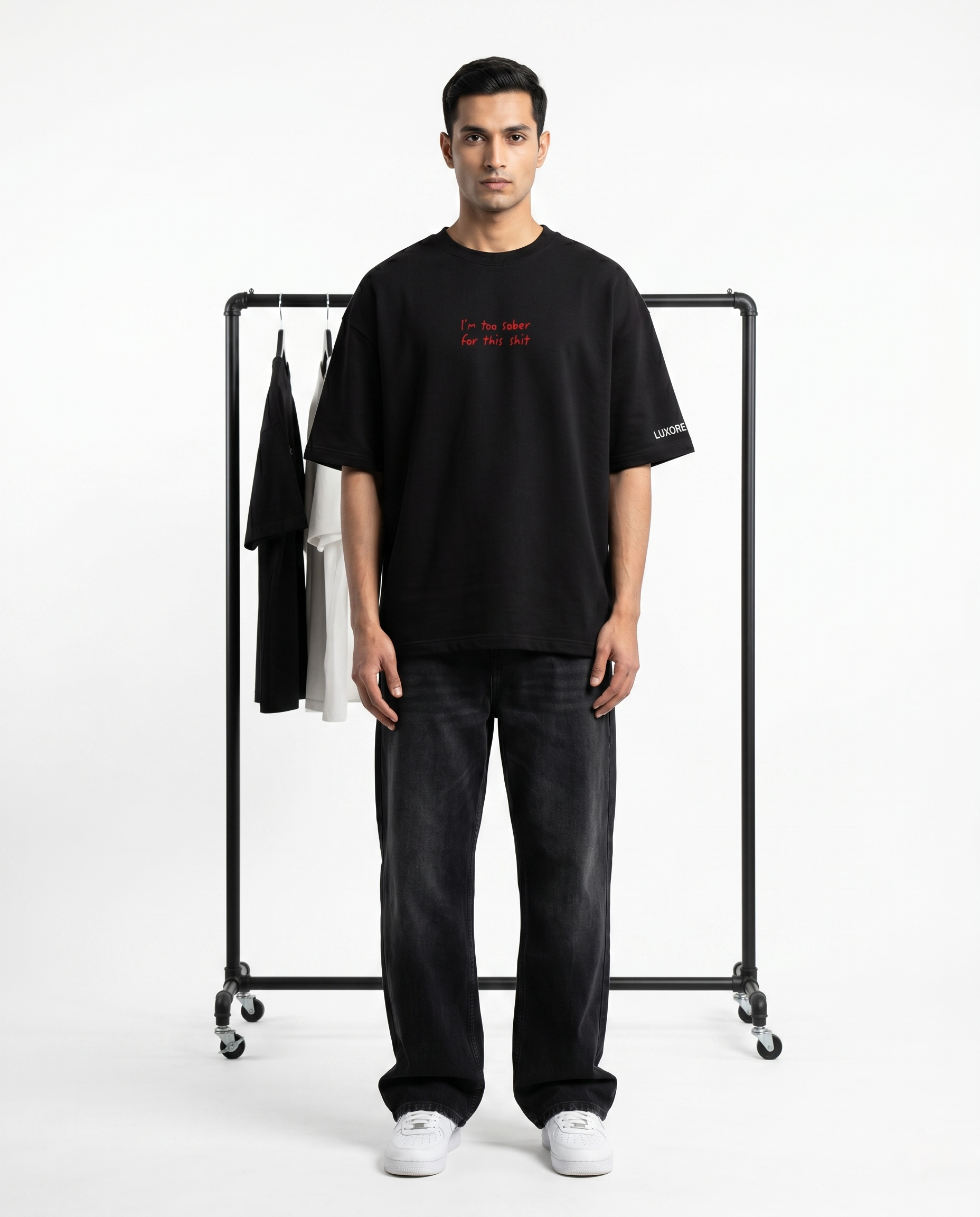 LUXORÉ TOO SOBER FOR THIS SHIT GRAPHIC PRINTED TEE