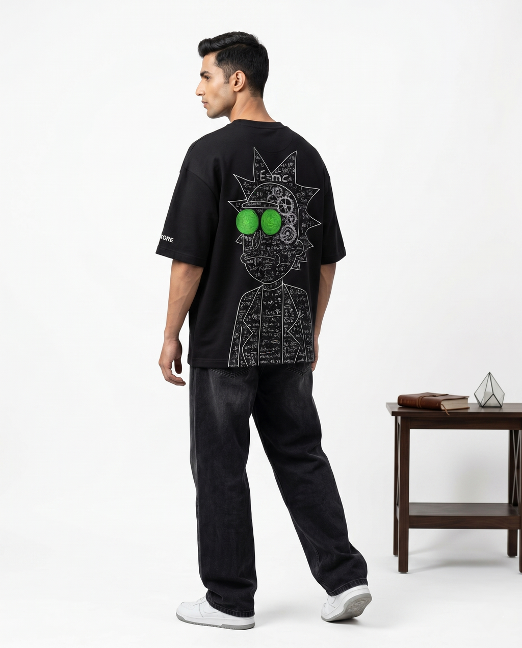 LUXORÉ RICK & MORTY I AM THE F*UCKING GENIOUS GRAPHIC PRINTED TEE
