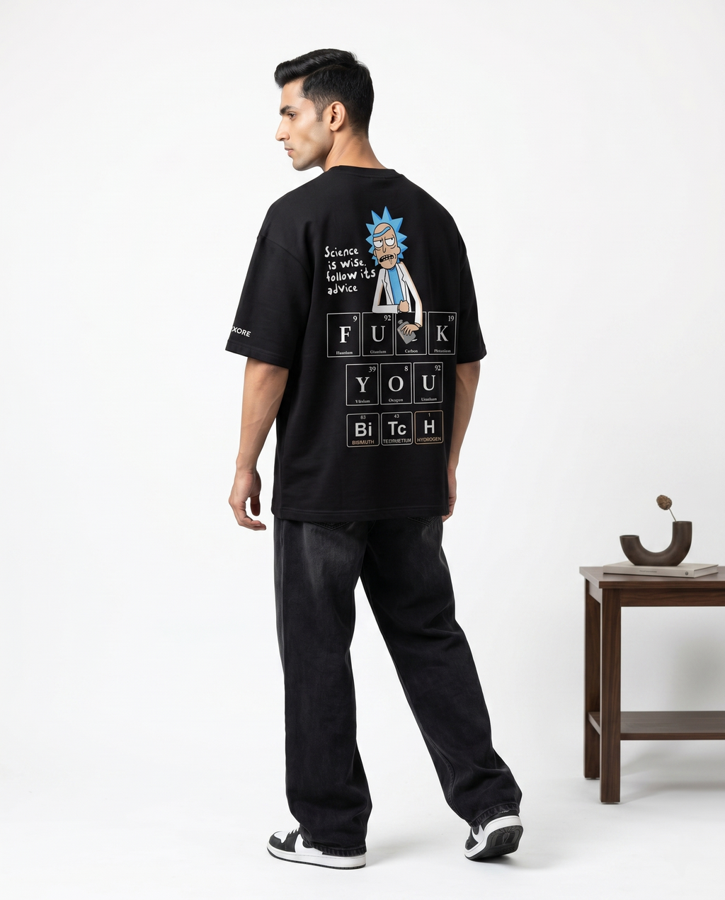 LUXORÉ RICK & MORTY F YOU BITCH GRAPHIC PRINTED TEE