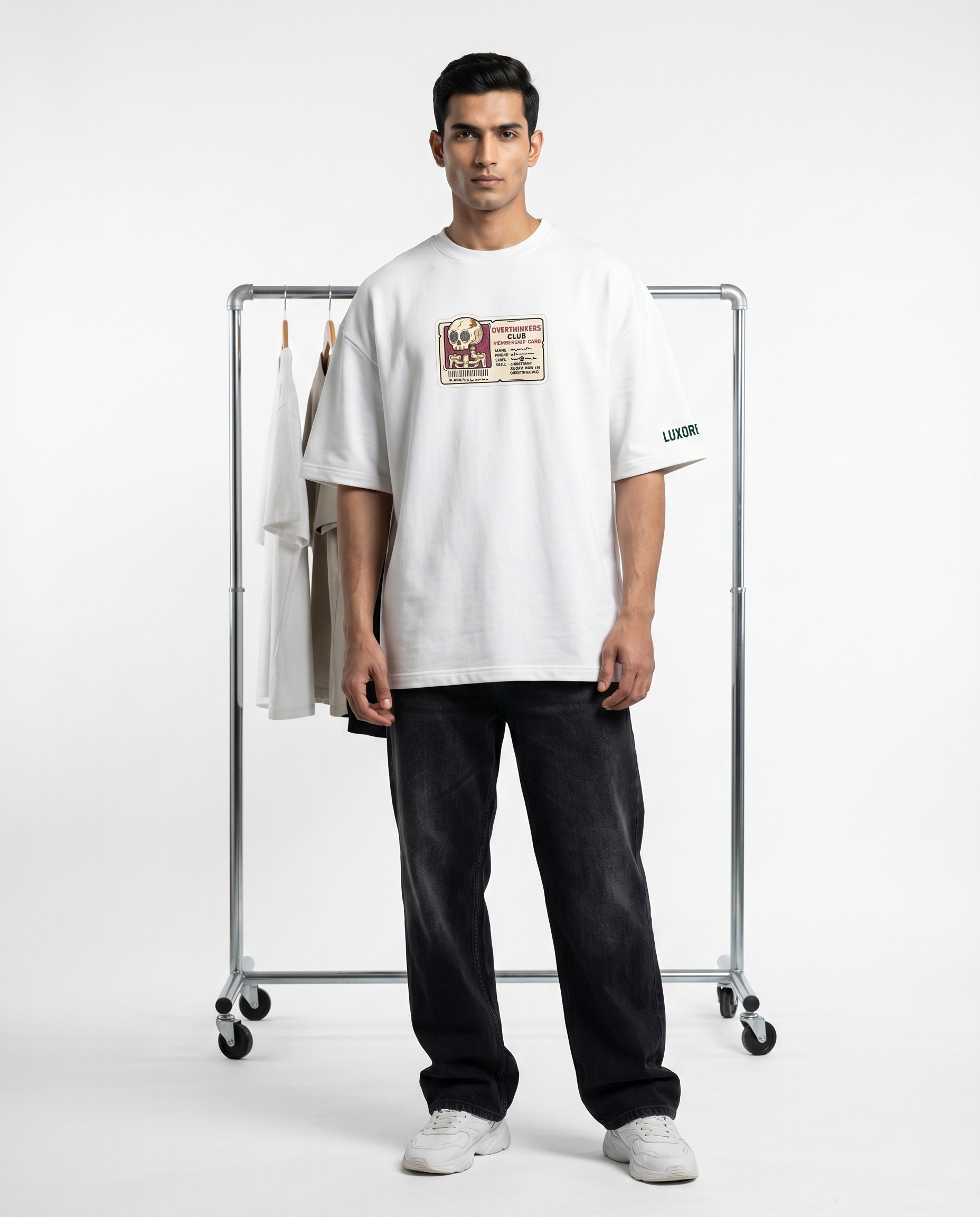 LUXORÉ CRUSHED CANS GRAPHIC PRINTED TEE
