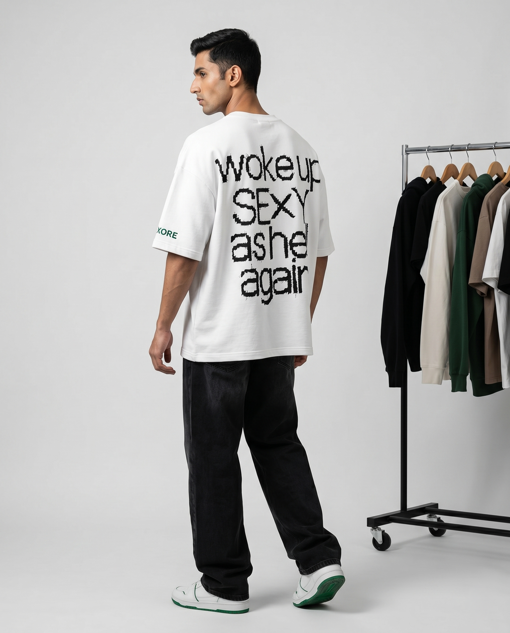 LUXORÉ WOKE UP SEXY AS HELL AGAIN GRAPHIC PRINTED TEE