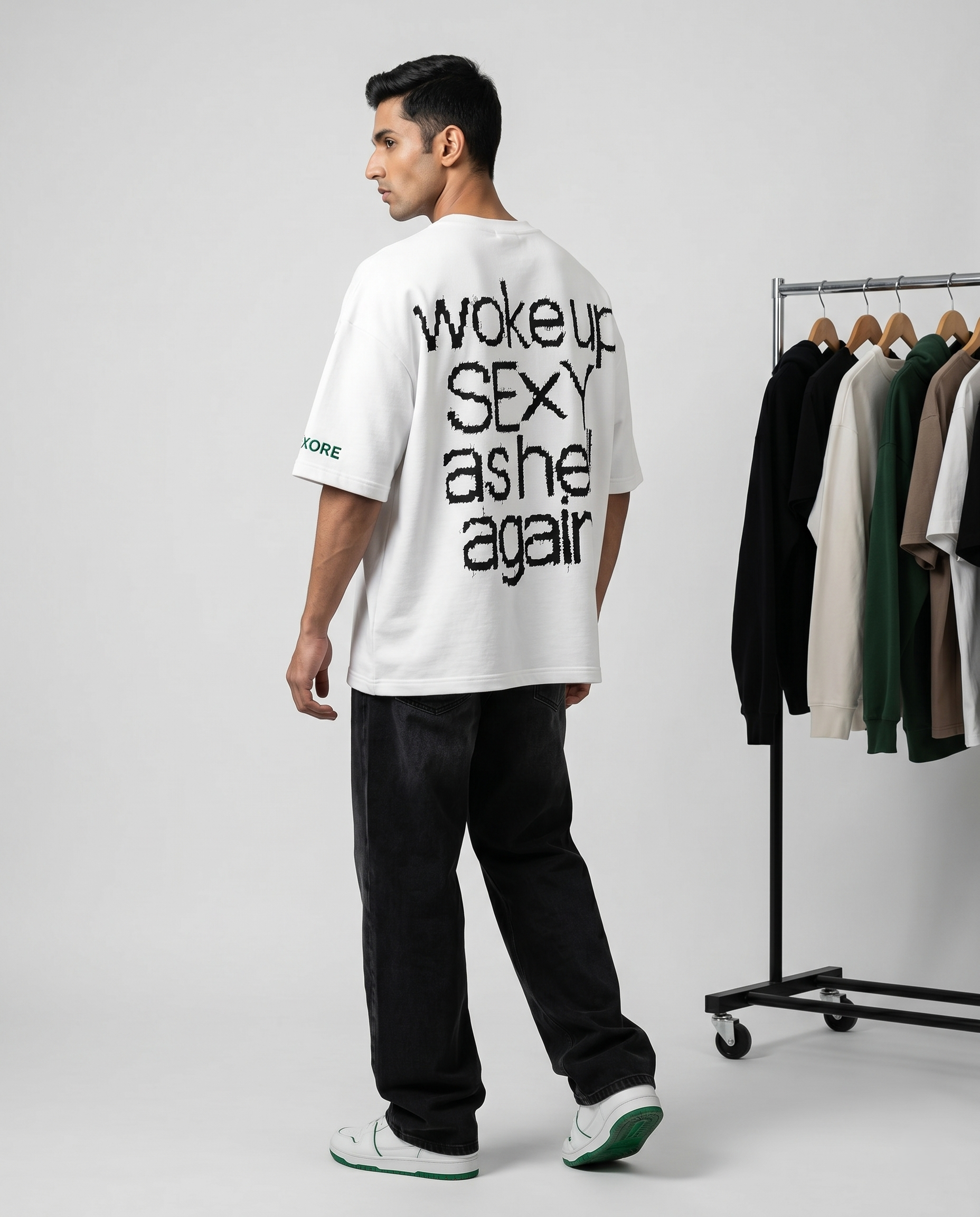 LUXORÉ WOKE UP SEXY AS HELL AGAIN GRAPHIC PRINTED TEE