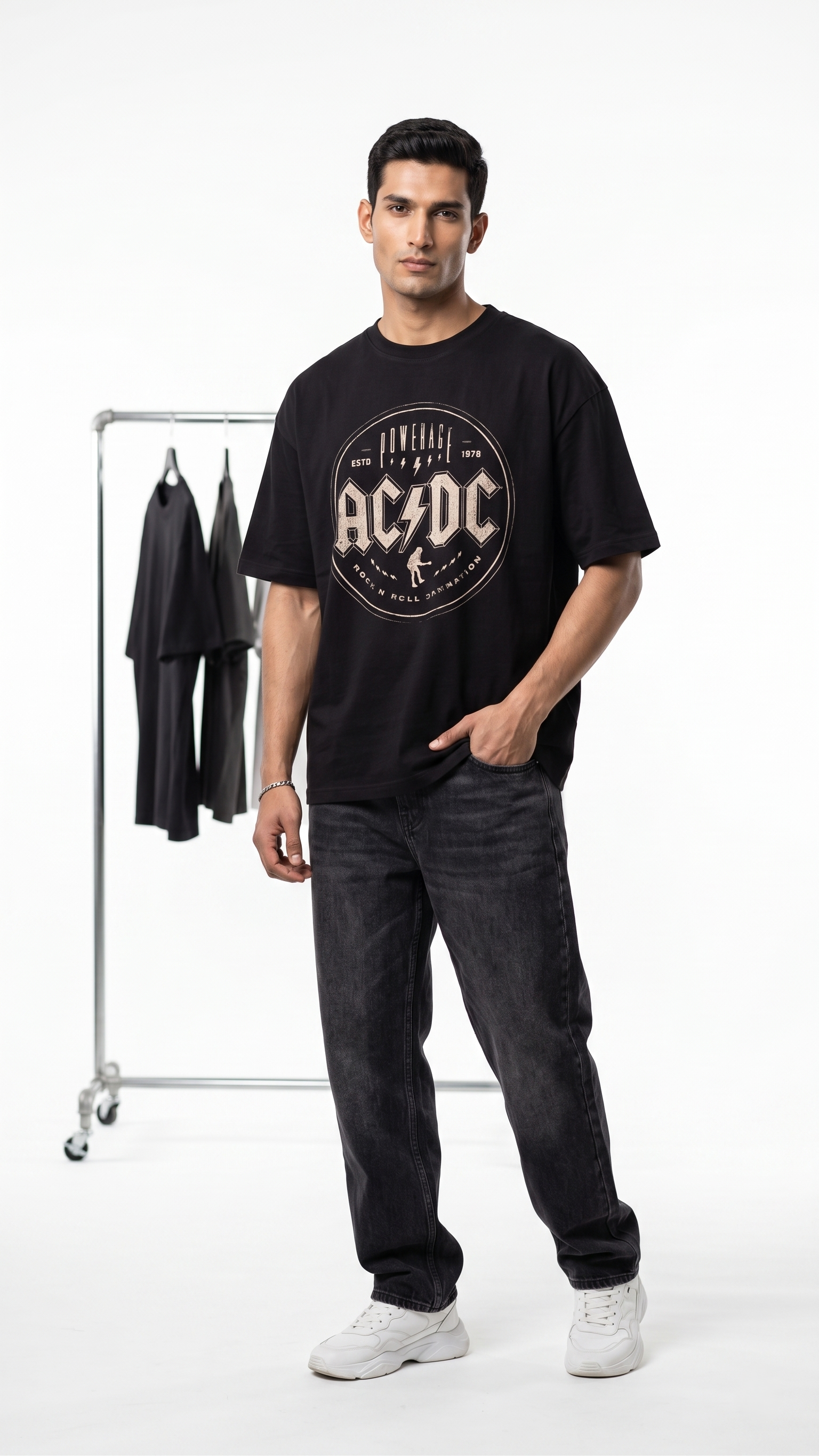 VINTAGE AC-DC PRINTED GRAPHIC TEE