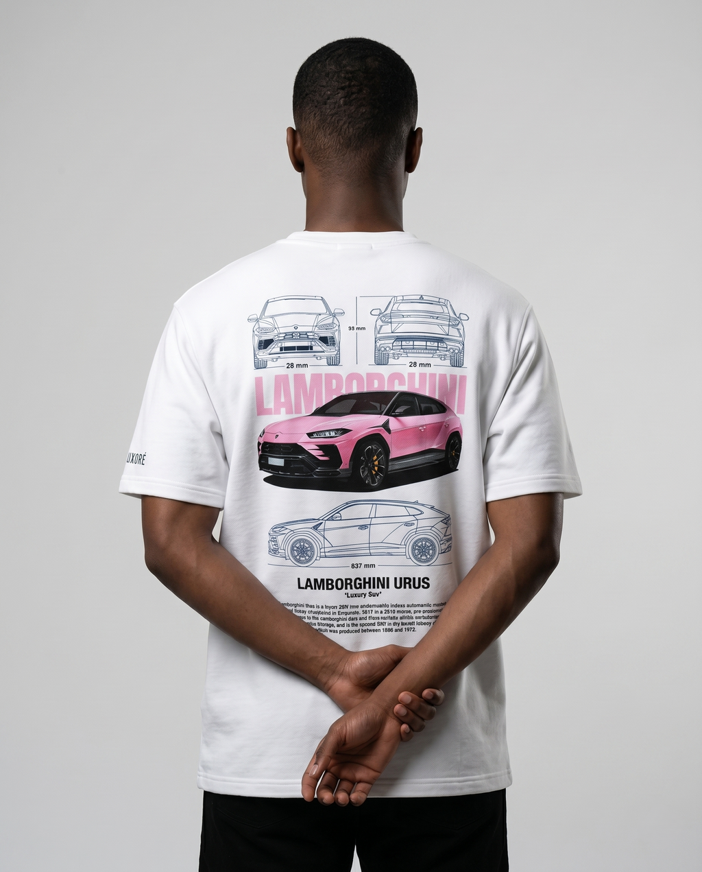 PINK LAMBORGHINI URUS PRINTED T-SHIRT