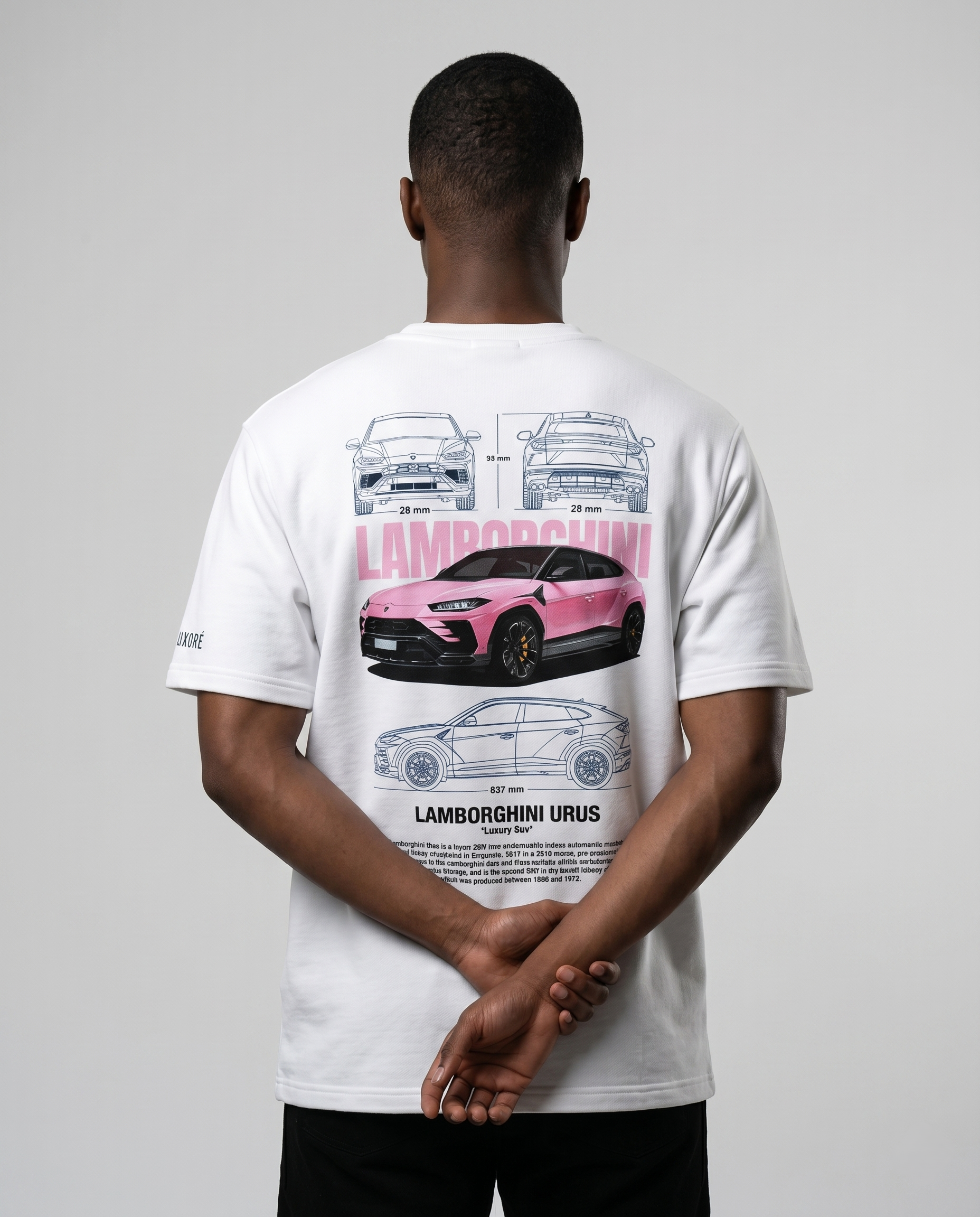 PINK LAMBORGHINI URUS PRINTED T-SHIRT