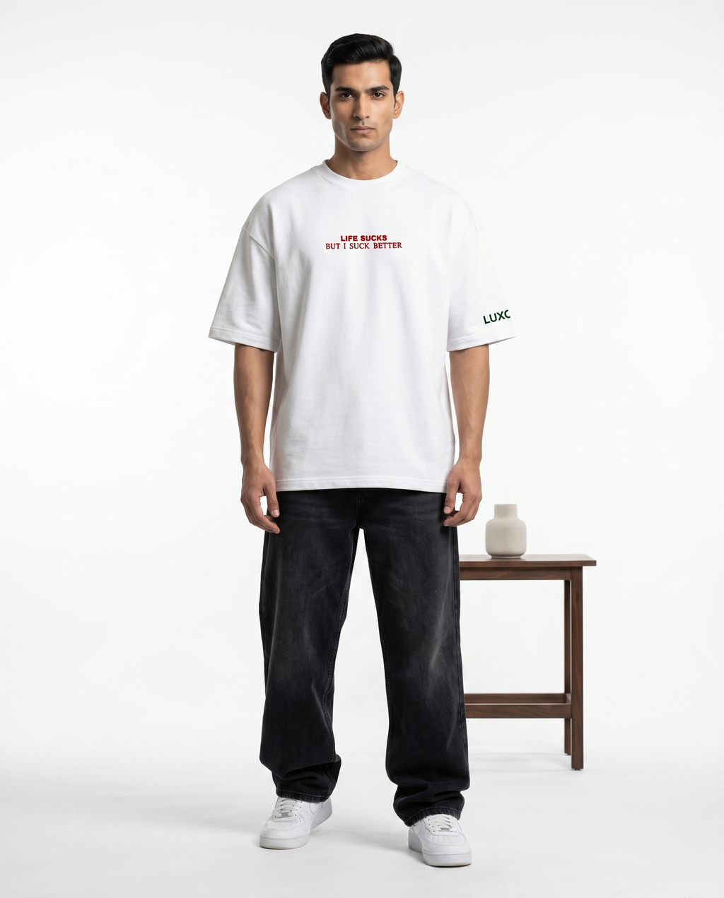 LUXORÉ I SUCK BATTER GRAPHIC PRINTED TEE