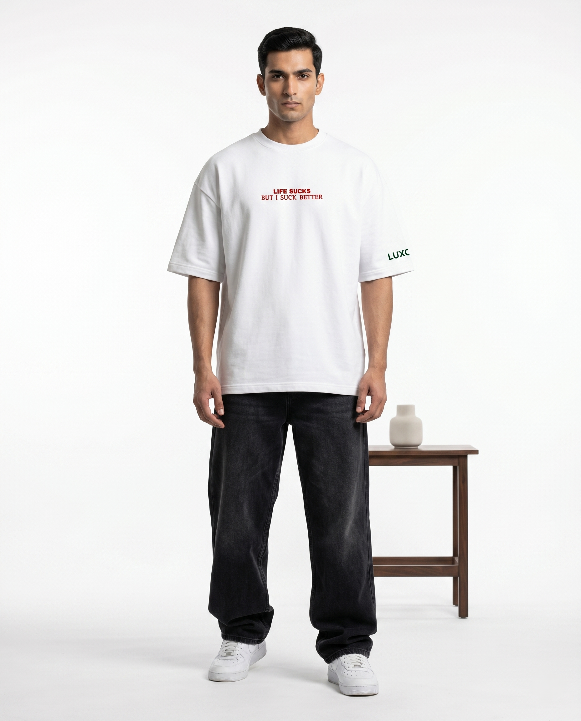 LUXORÉ I SUCK BATTER GRAPHIC PRINTED TEE