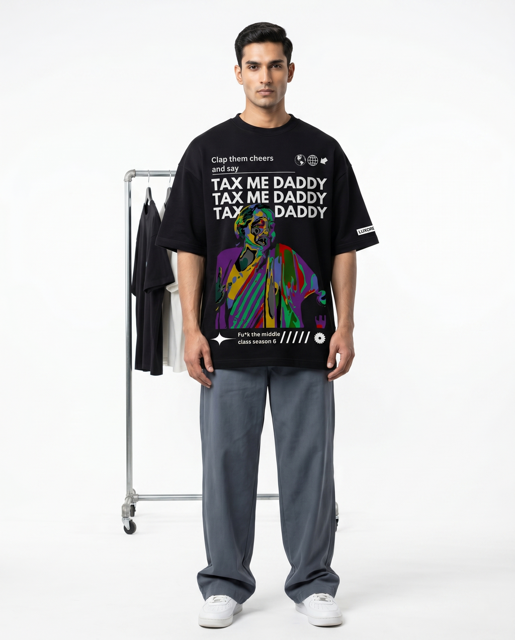 LUXORÉ TAX ME DADDY GRAPHIC PRINTED TEE