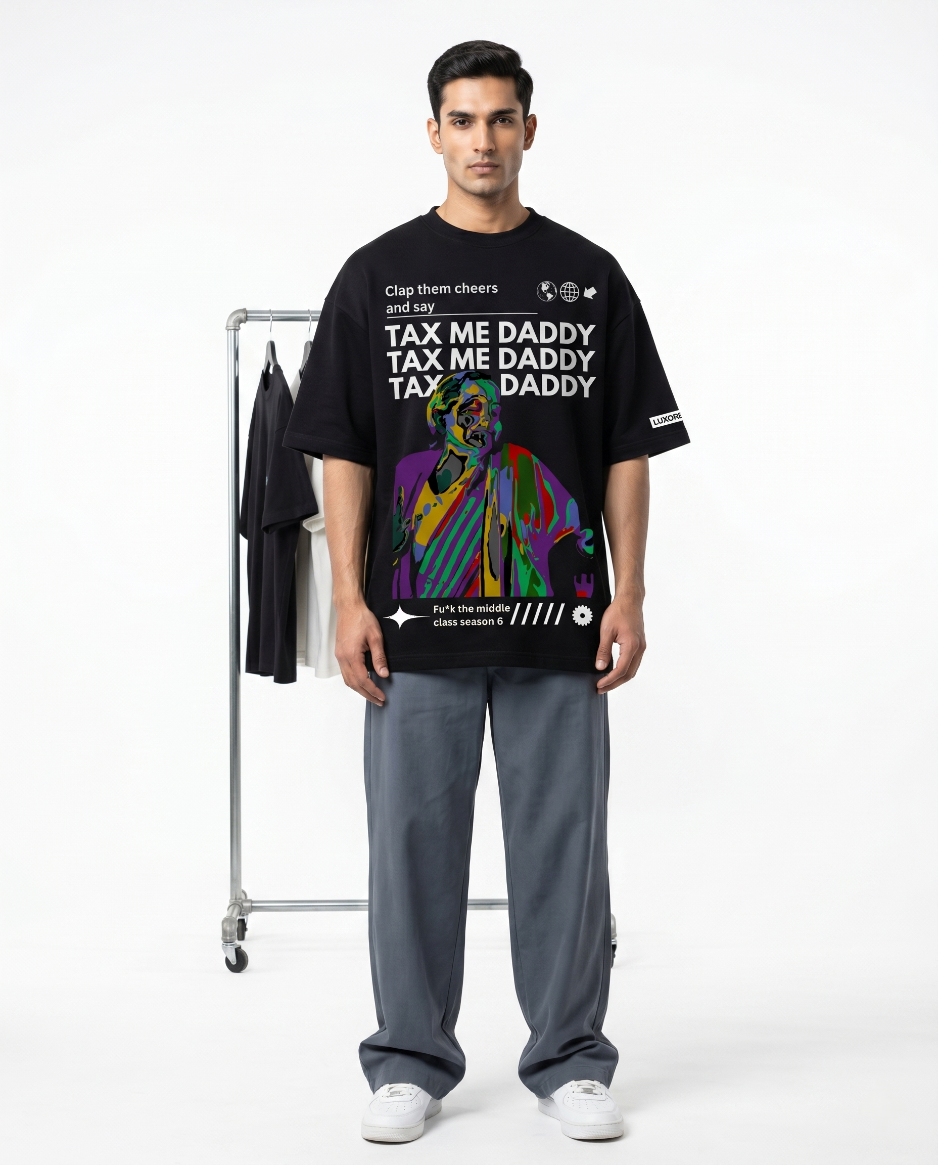 LUXORÉ TAX ME DADDY GRAPHIC PRINTED TEE