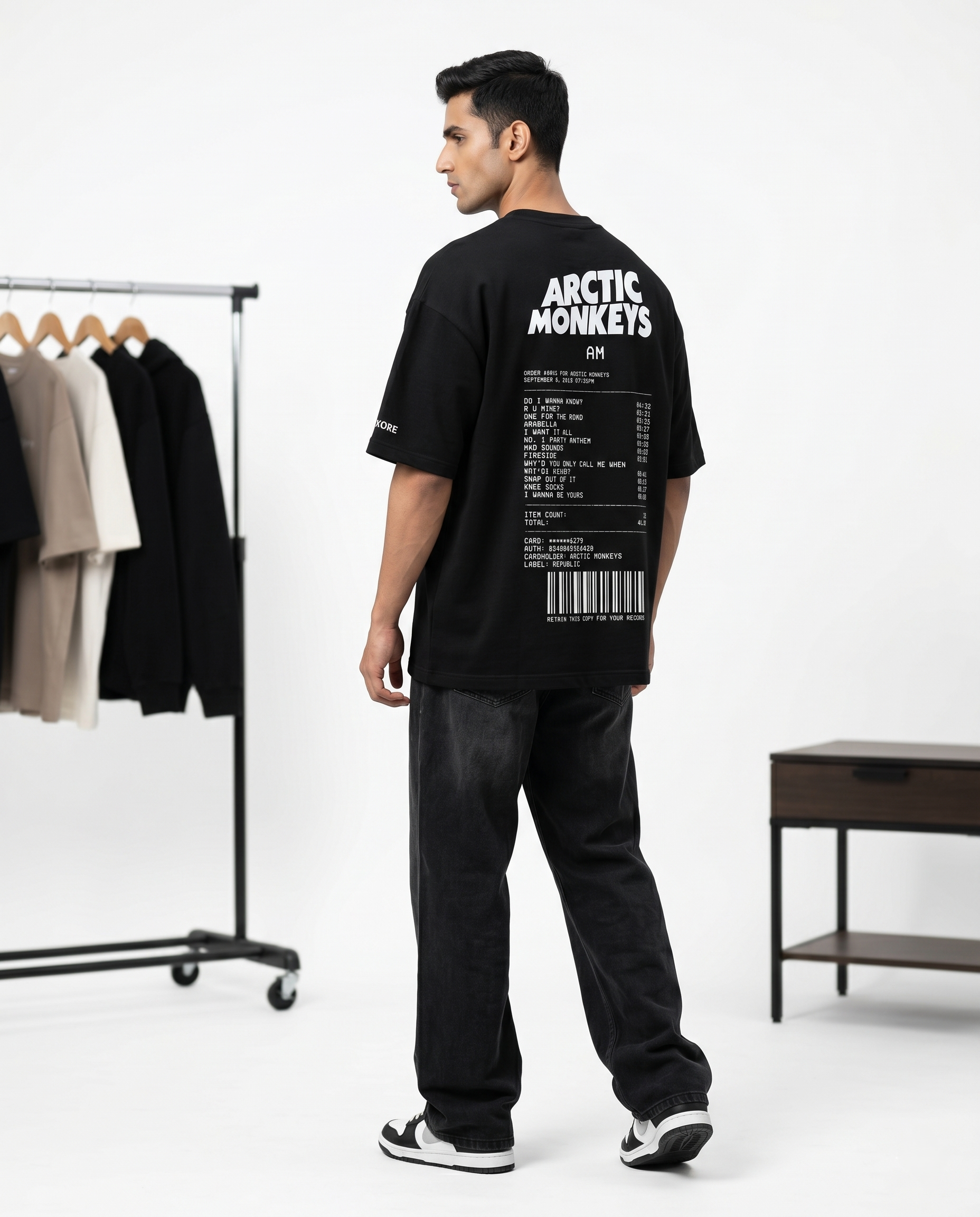 LUXORÉ ARCTIC MONKEY LYRIC BILL GRAPHIC PRINTED TEE