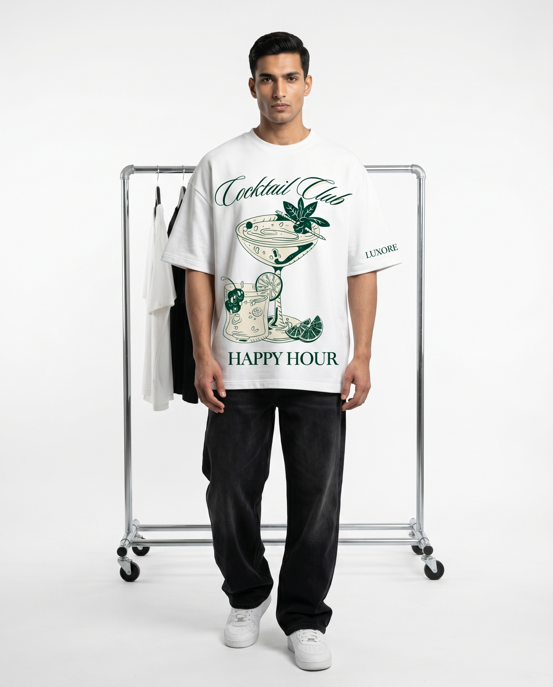 LUXORÉ COCKTAIL CLUB HAPPY HORE GRAPHIC PRINTED TEE