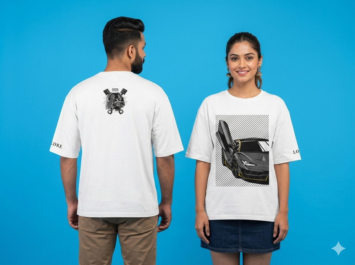 LAMBORGHINI AVENTADORE BLACK PRINTED T-SHIRT
