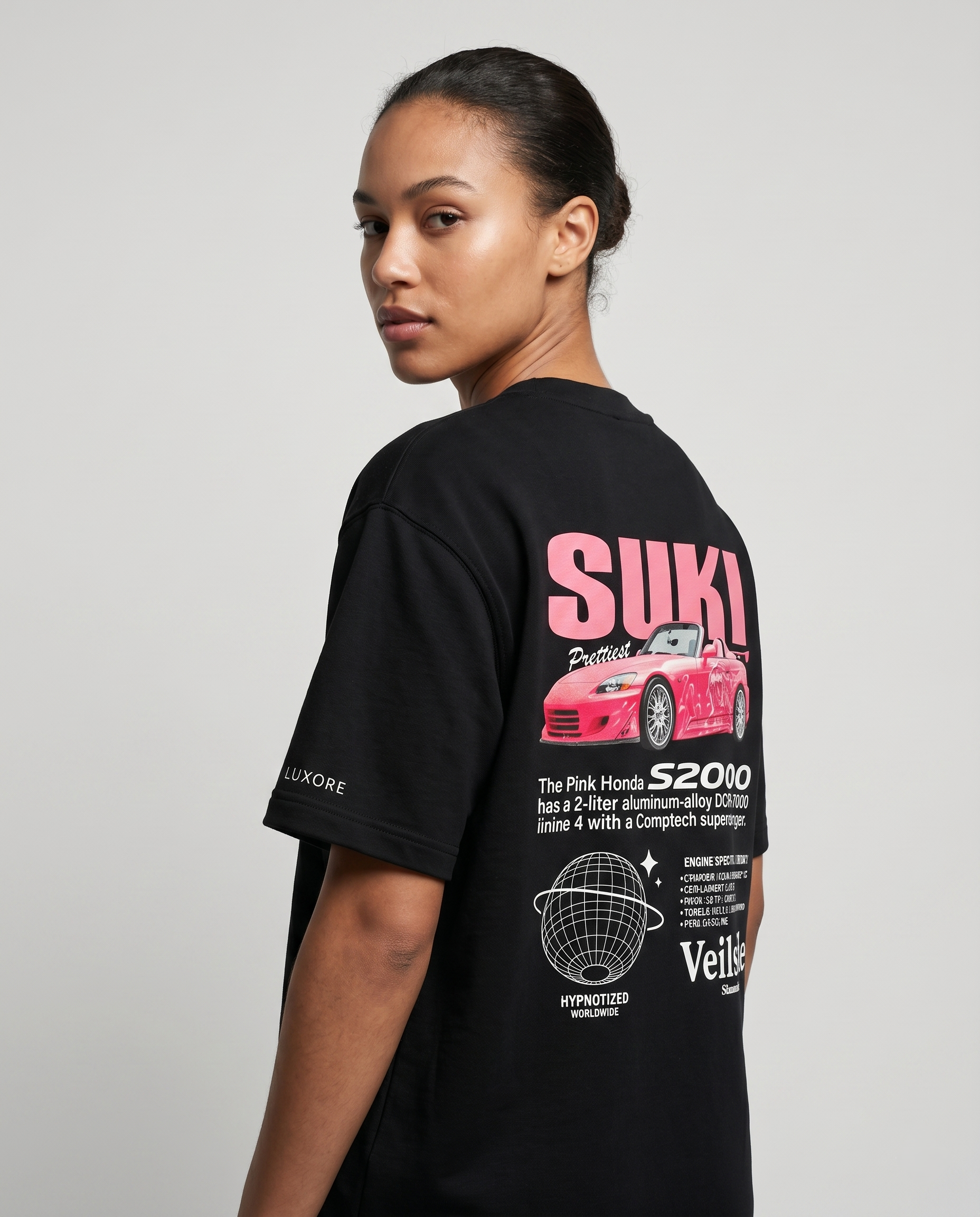 SUKI'S PINK HONDA S-2000 PRINTED T-SHIRT