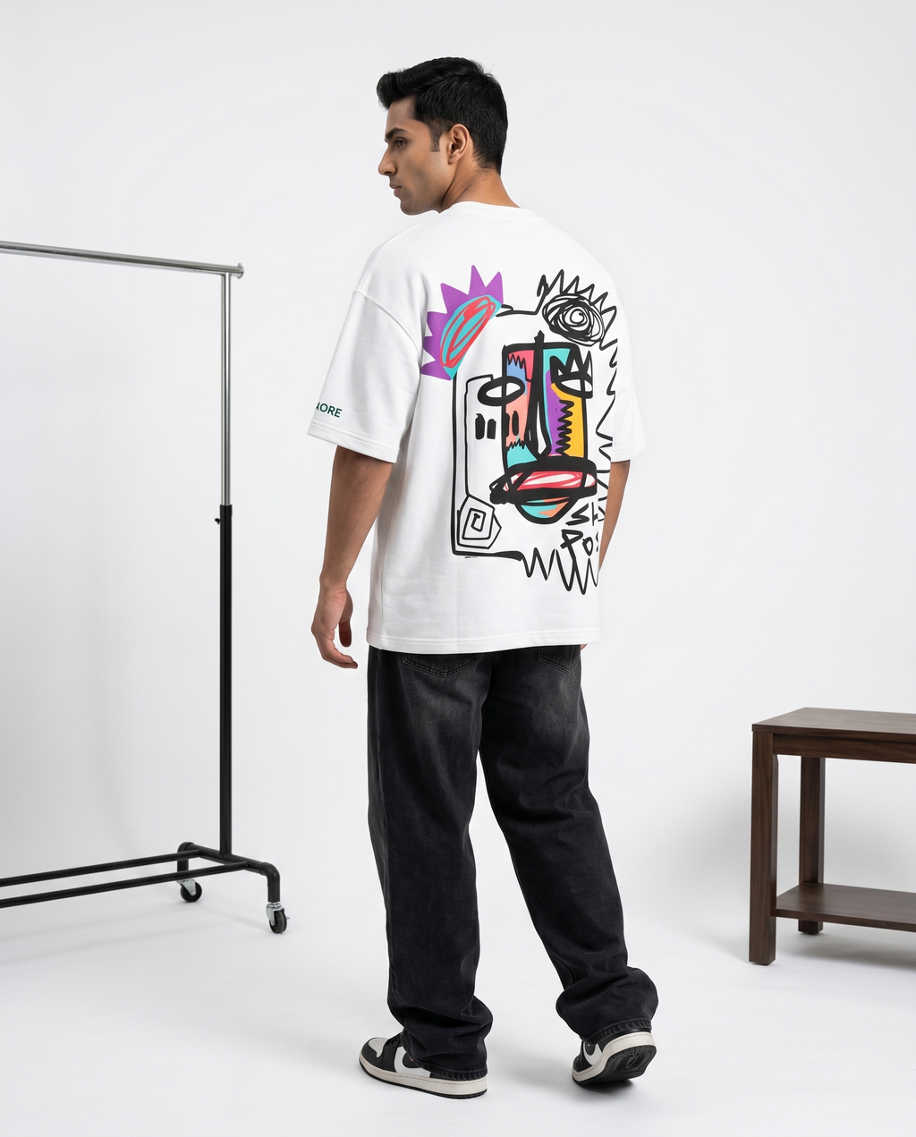LUXORÉ SCRABLE FACE ART GRAPHIC PRINTED TEE