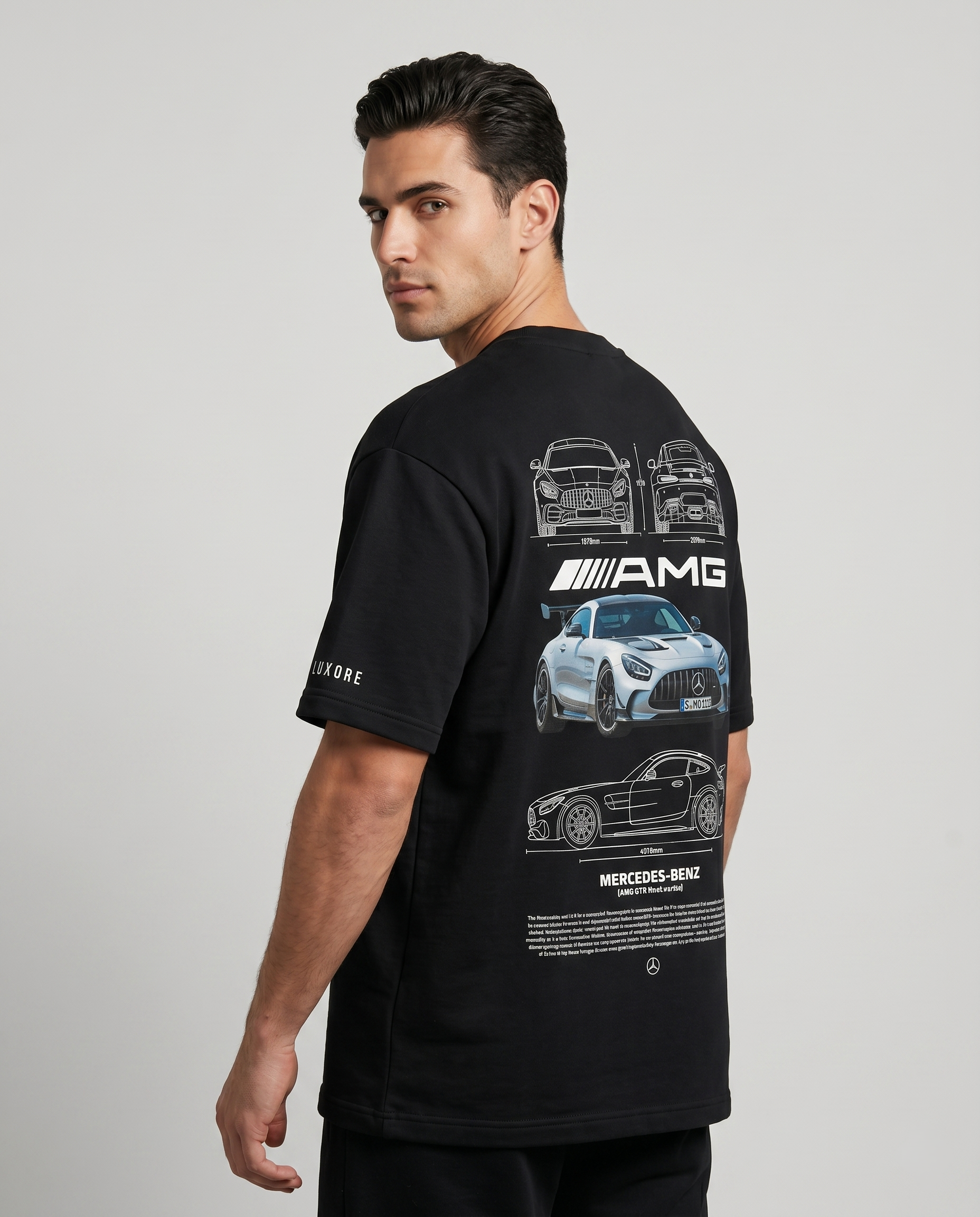 MERCEDES BENZ AMG GTR BLACK SERIES PRINTED T-SHIRT