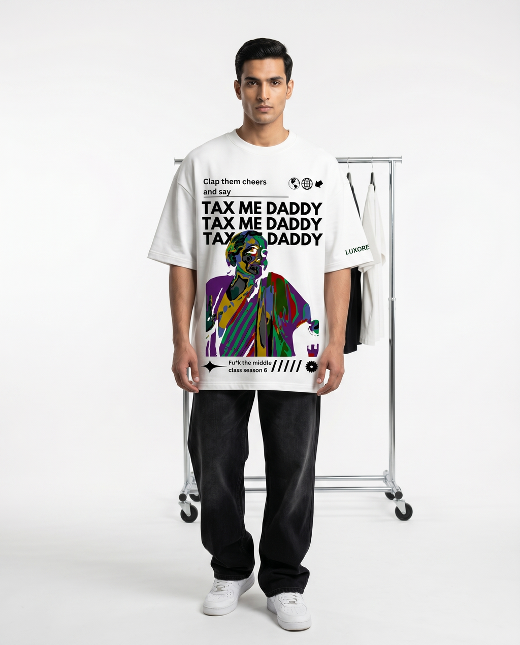 LUXORÉ TAX ME DADDY GRAPHIC PRINTED TEE