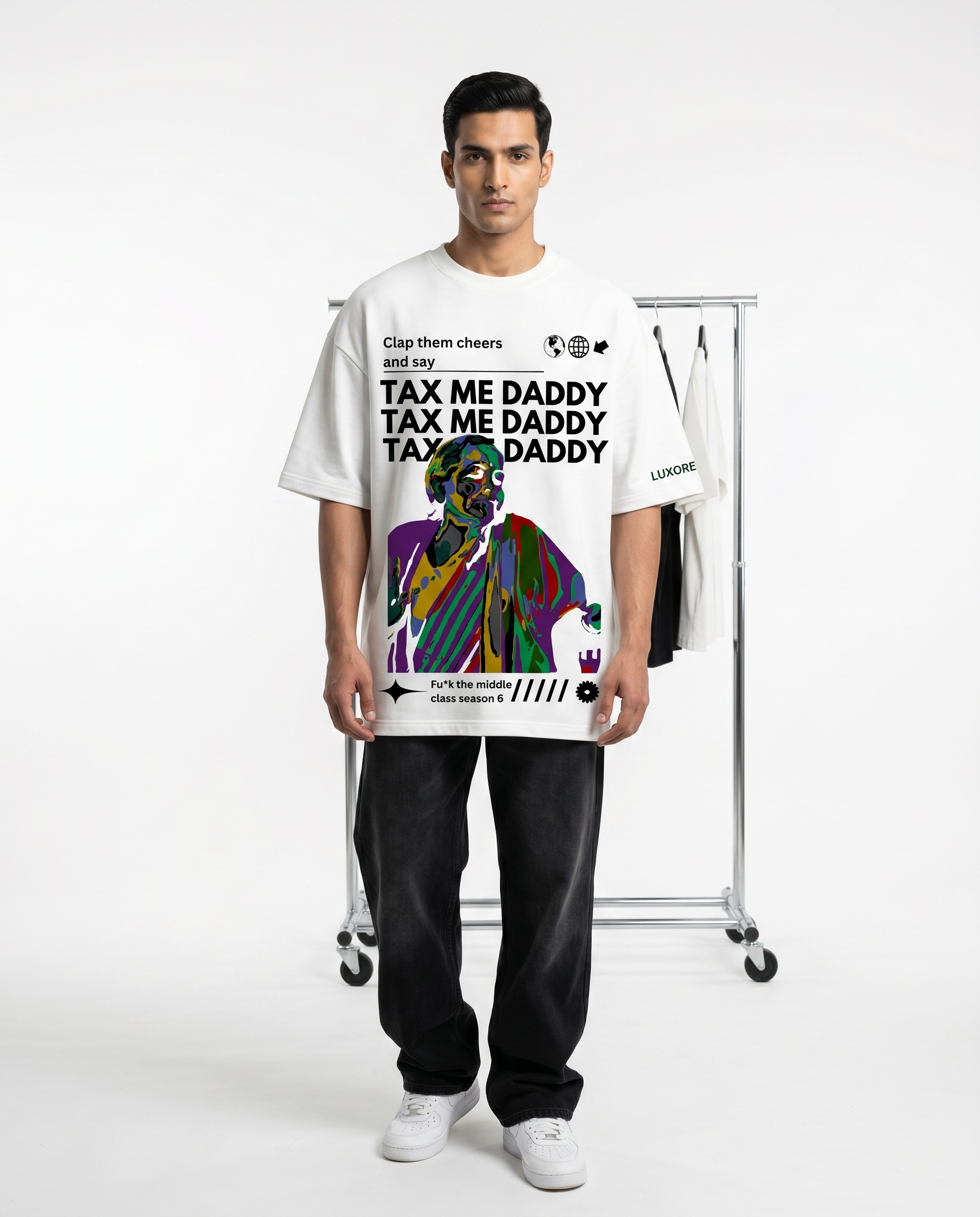 LUXORÉ TAX ME DADDY GRAPHIC PRINTED TEE