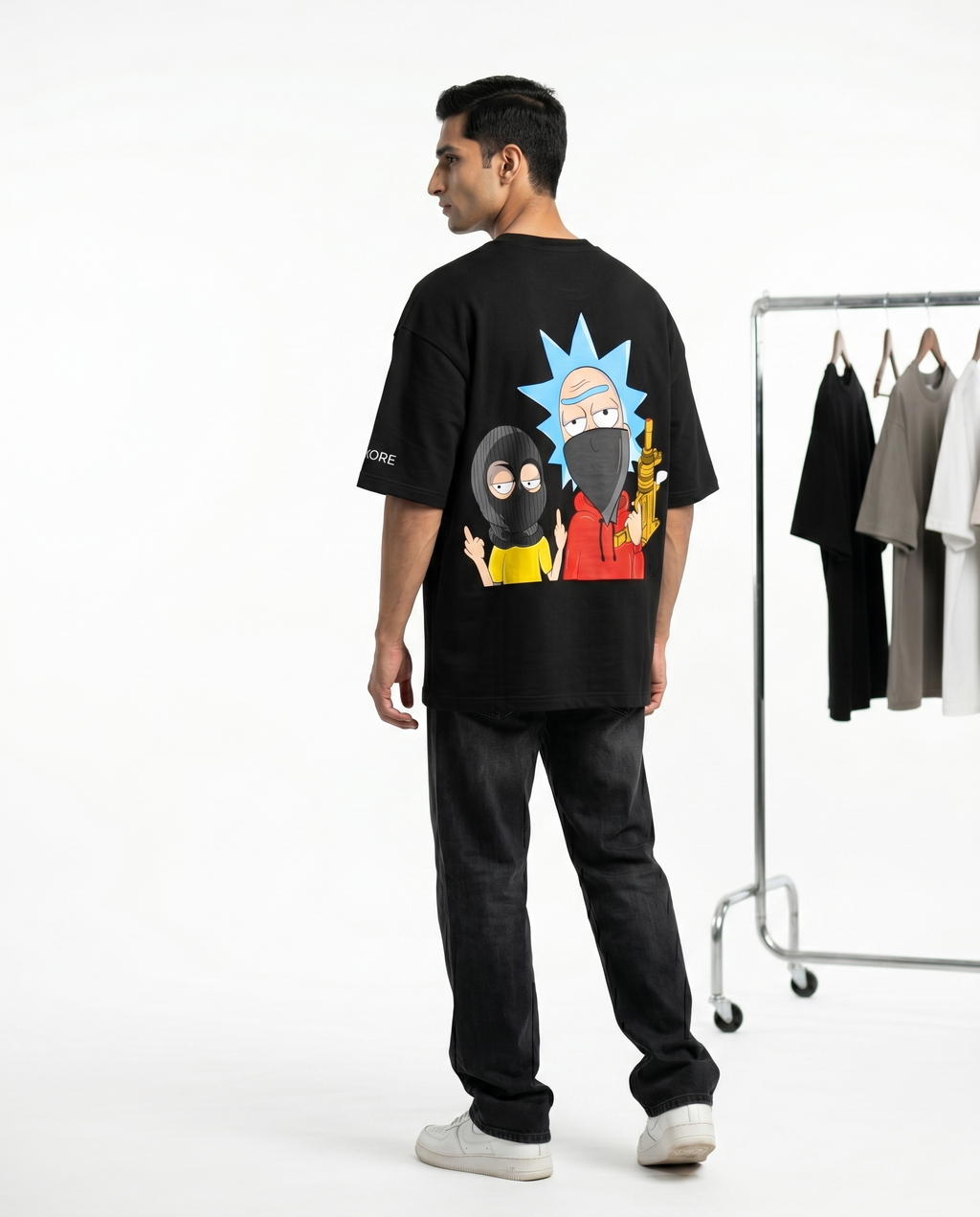 LUXORÉ RICK & MORTY LET'S ROB THE UNIVERSE GRAPHIC PRINTED TEE