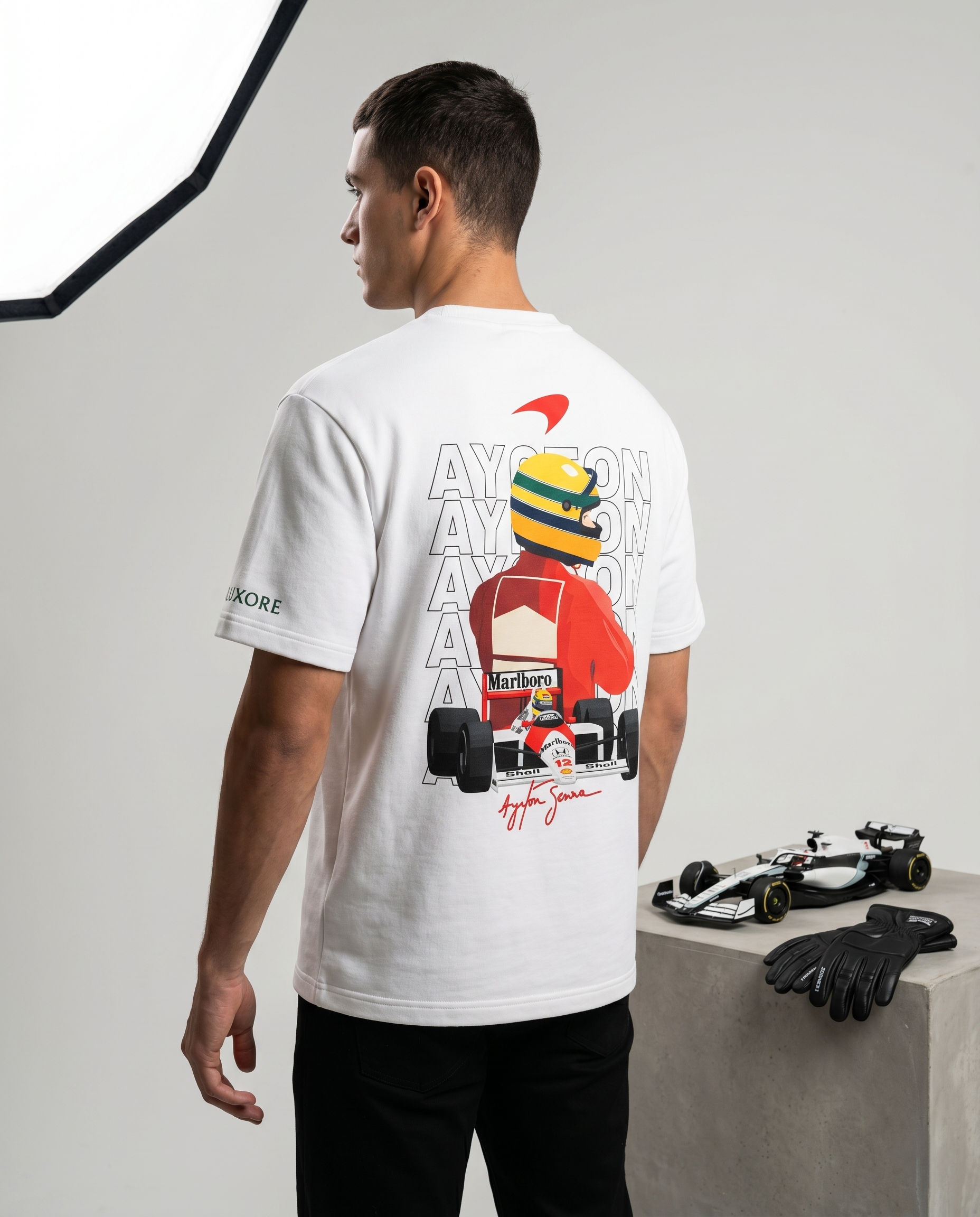 MC LAREN AYRTON SENNA PRINTED T-SHIRT