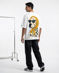 LUXORÉ DOG WITH GLASSES GRAPHIC PRINTED TEE