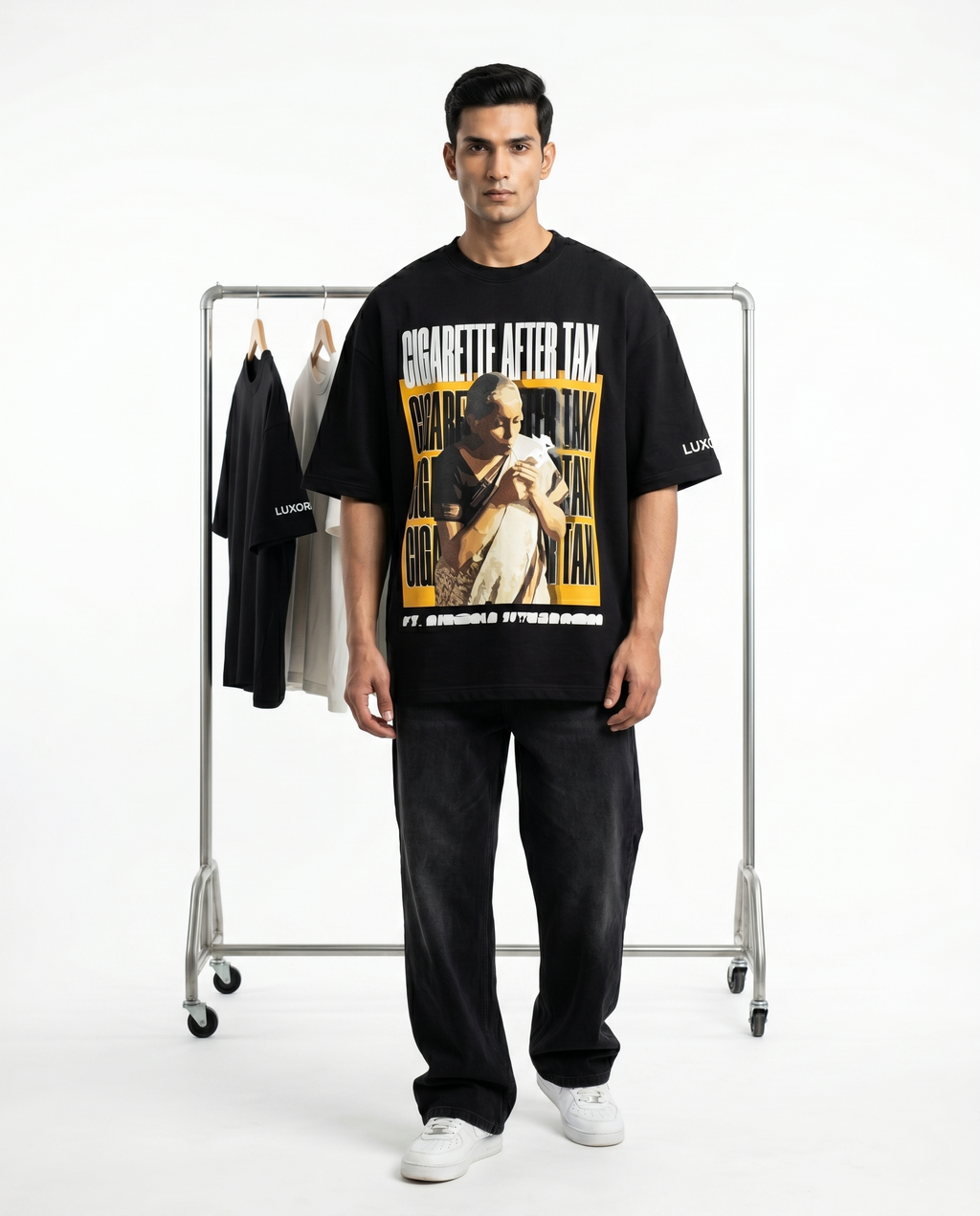 LUXORÉ CHIGRETTES AFTER TAX GRAPHIC PRINTED TEE