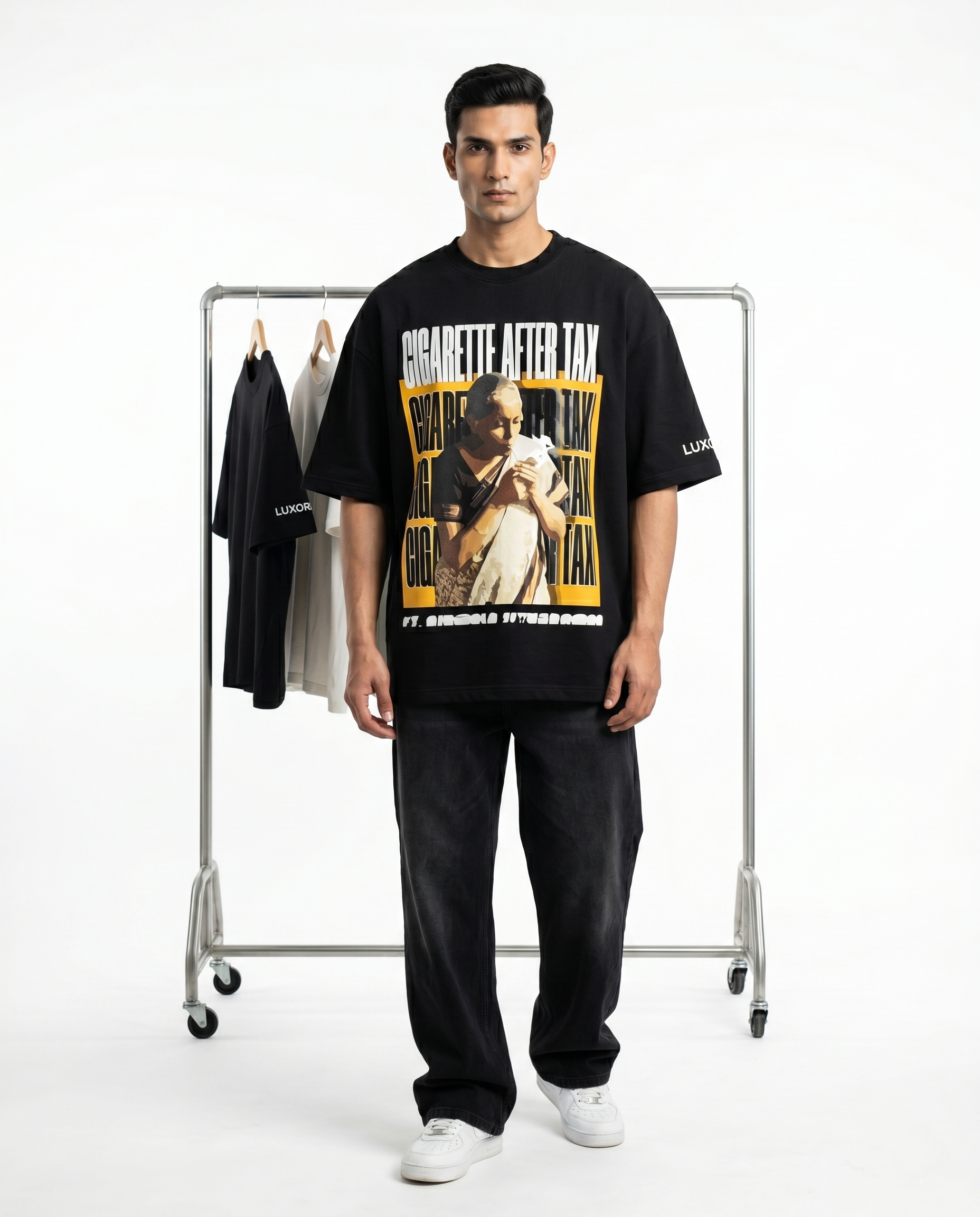 LUXORÉ CHIGRETTES AFTER TAX GRAPHIC PRINTED TEE