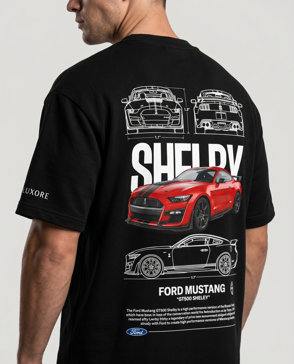 SHELBY FORD MUSTANG GT500 PRINTED T-SHIRT