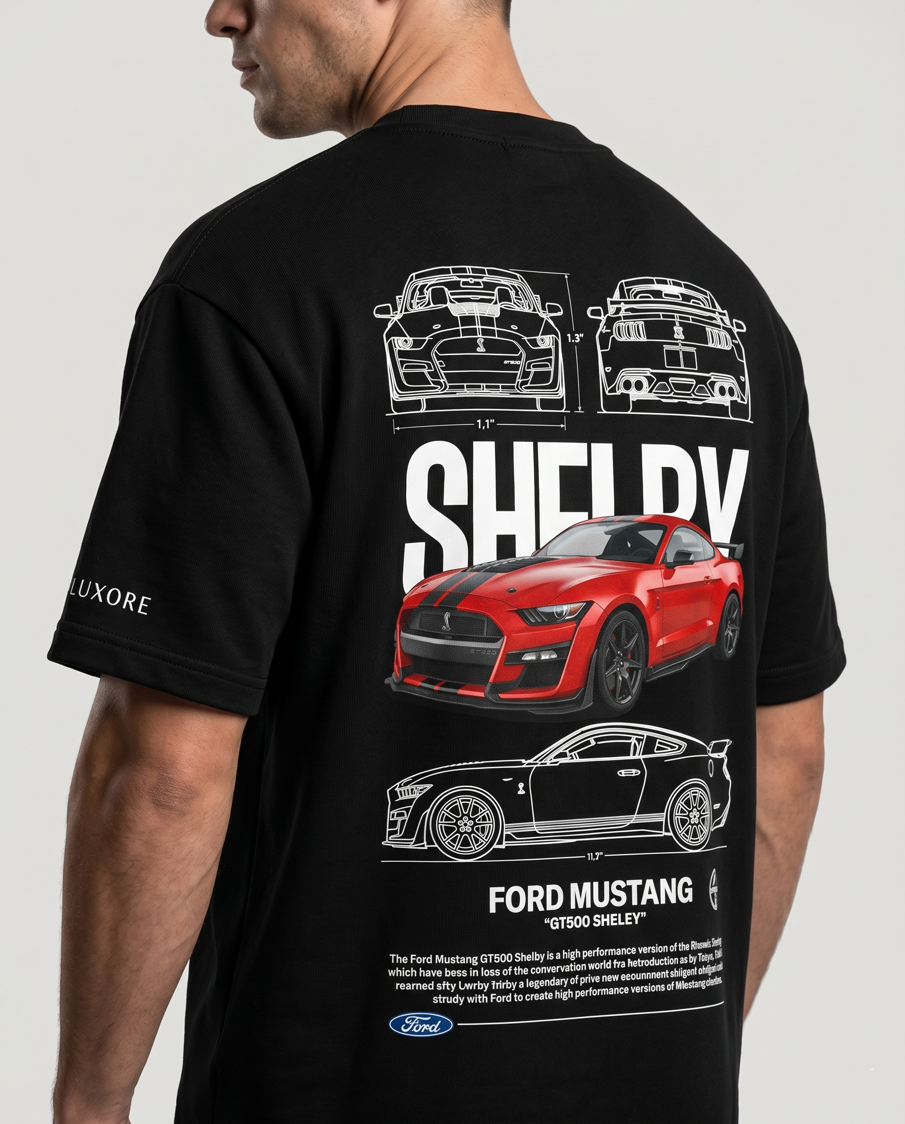 SHELBY FORD MUSTANG GT500 PRINTED T-SHIRT