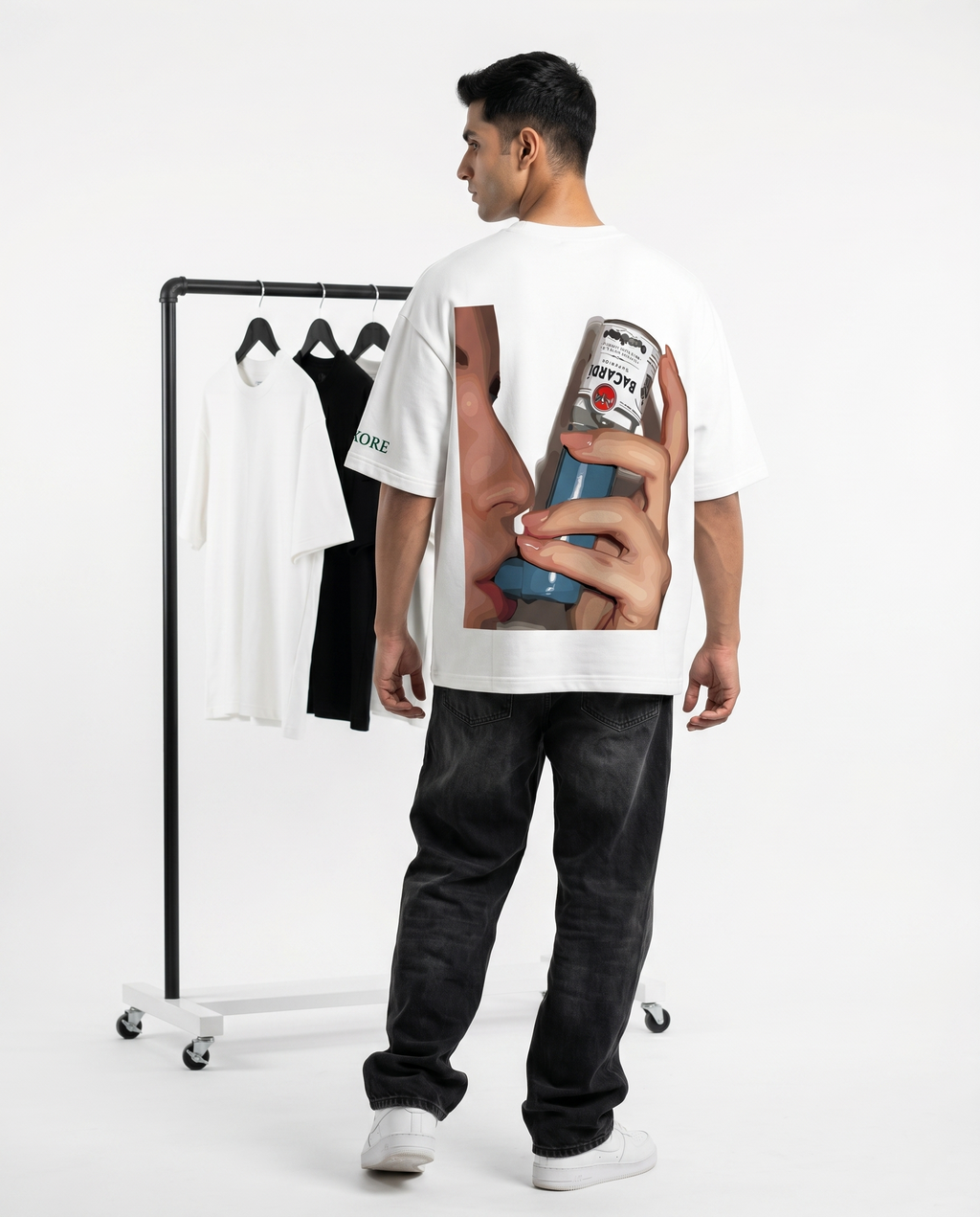 LUXORÉ BACARDI INHALER GRAPHIC PRINTED TEE