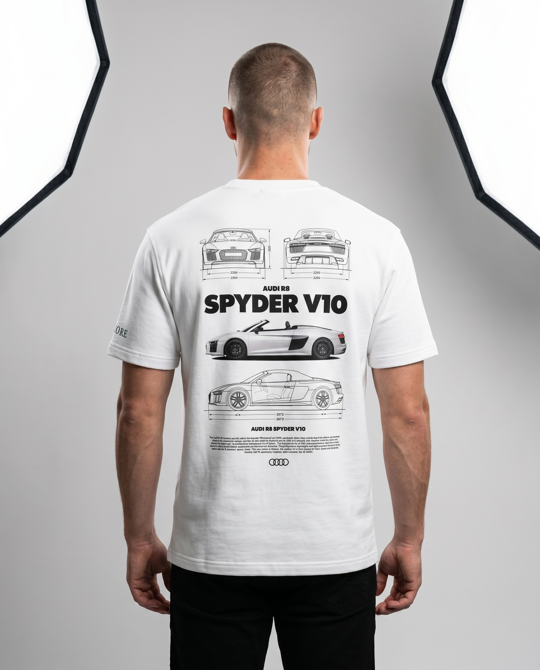 AUDI R8 V10 SPYDER PRINTED T-SHIRT