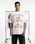 LUXORÉ GIN & TONIC COCKTAIL CLUB GRAPHIC PRINTED TEE