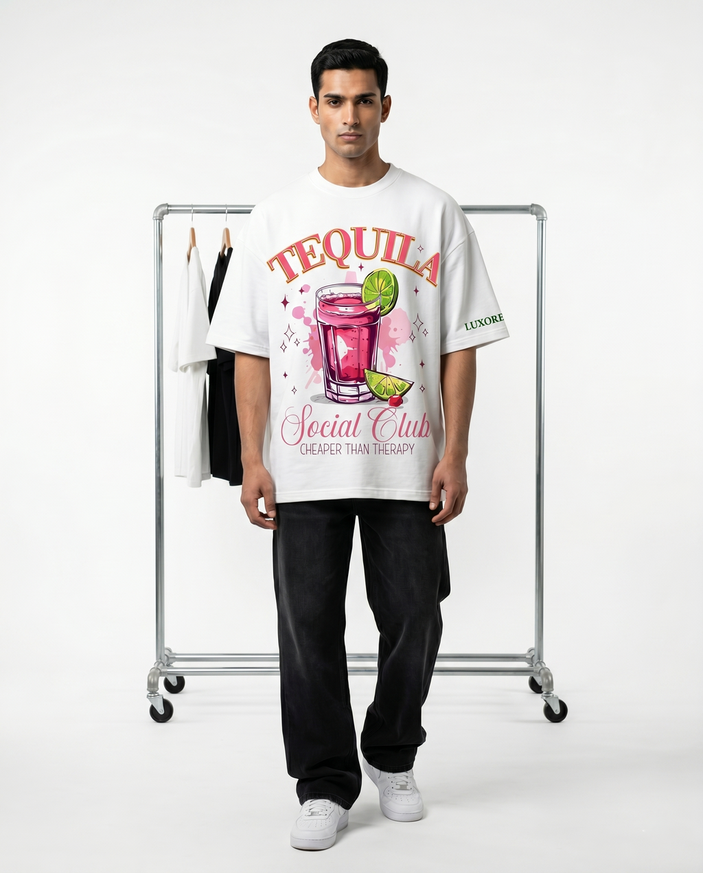 LUXORÉ TEQUILA SOCIAL CLUB GRAPHIC PRINTED TEE