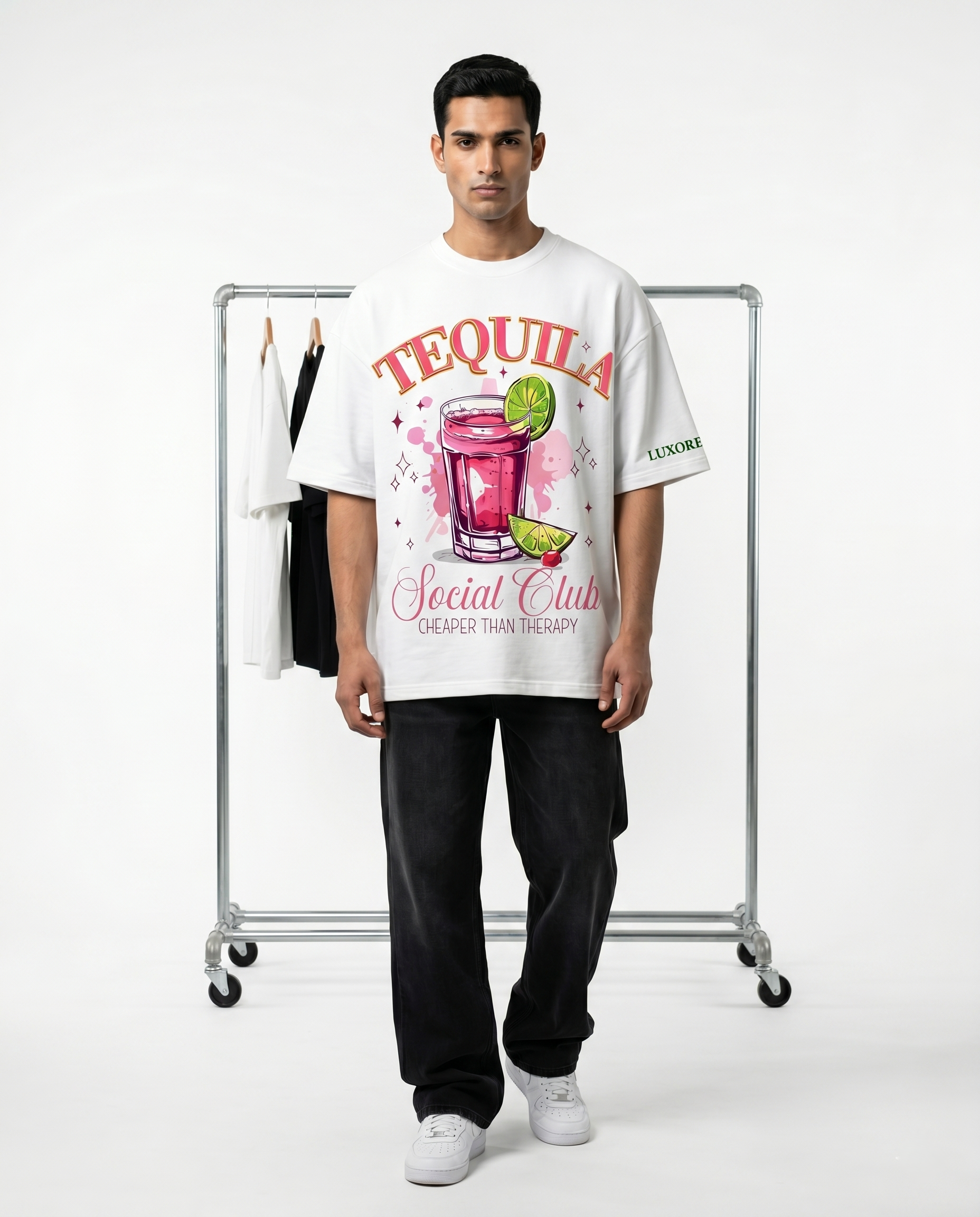 LUXORÉ TEQUILA SOCIAL CLUB GRAPHIC PRINTED TEE