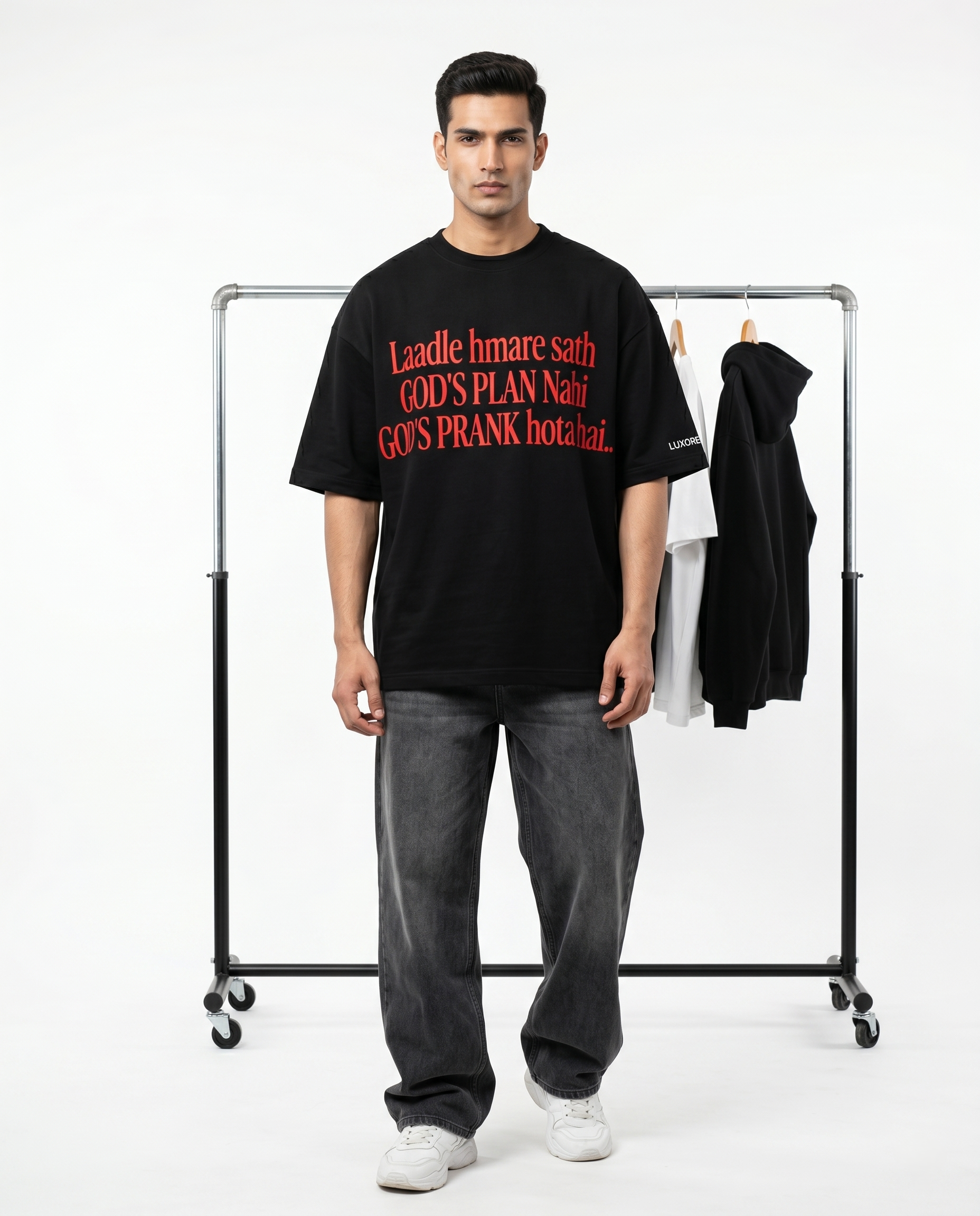 LUXORÉ GOD'S PLAN GRAPHIC PRINTED TEE
