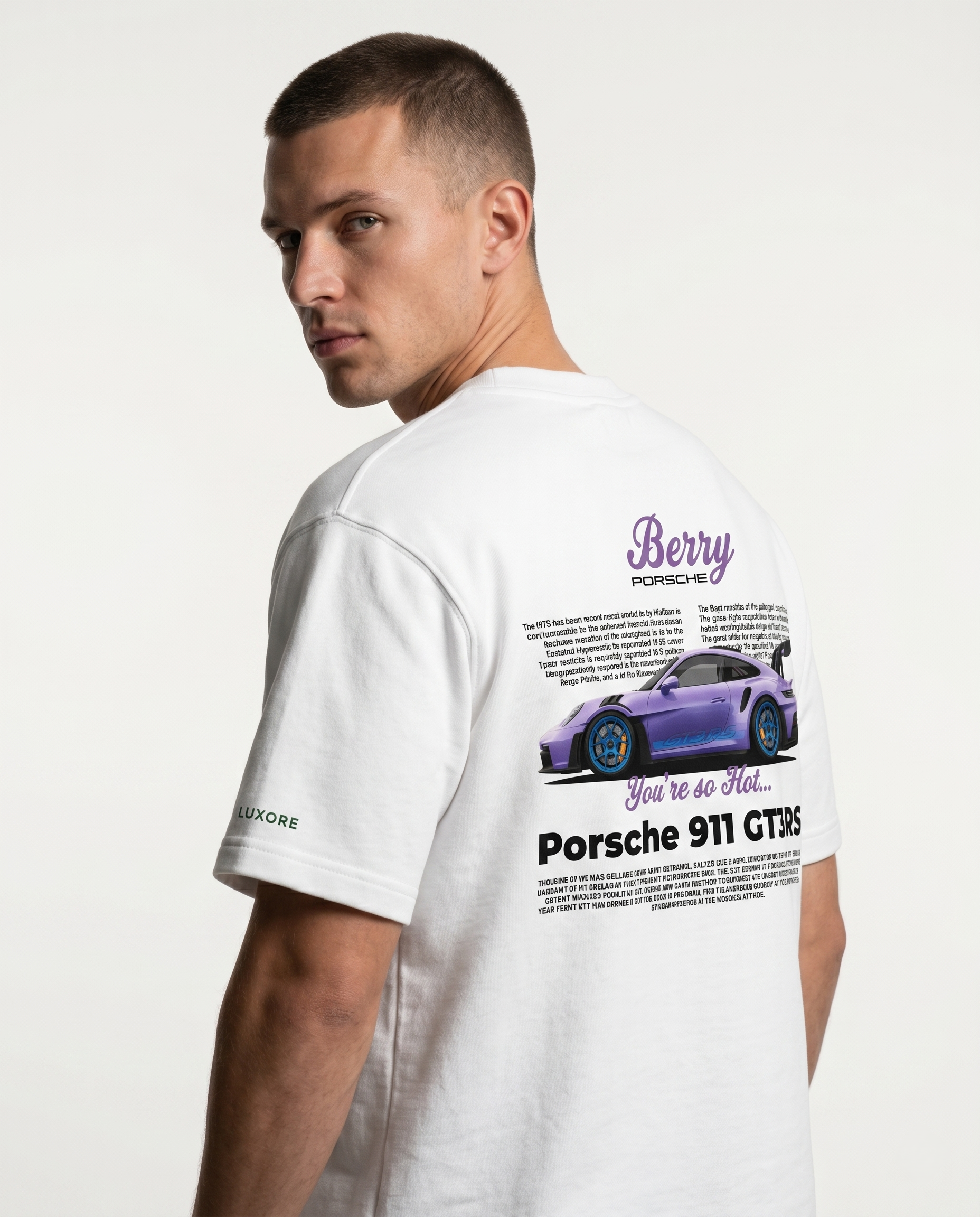 BERRY PORSCHE PRINTED T-SHIRT