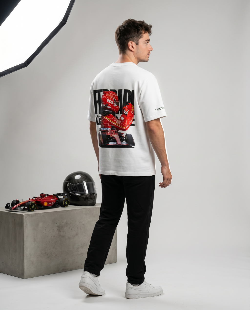 CHARLES LECLERC FERRARI PRINTED T-SHIRT