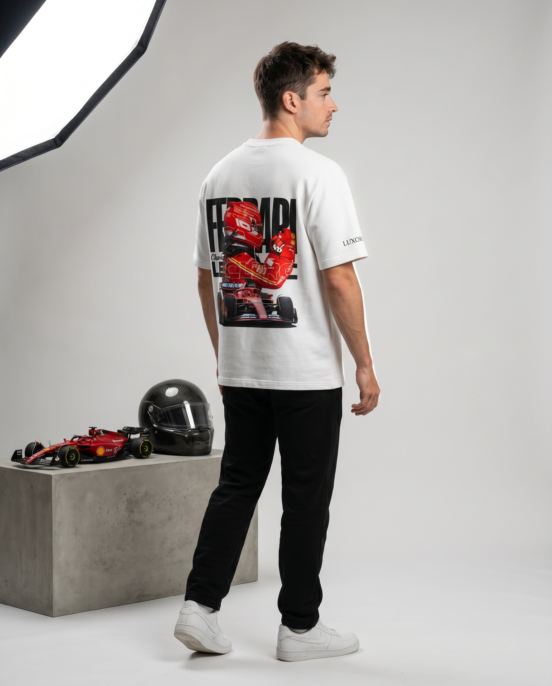 CHARLES LECLERC FERRARI PRINTED T-SHIRT
