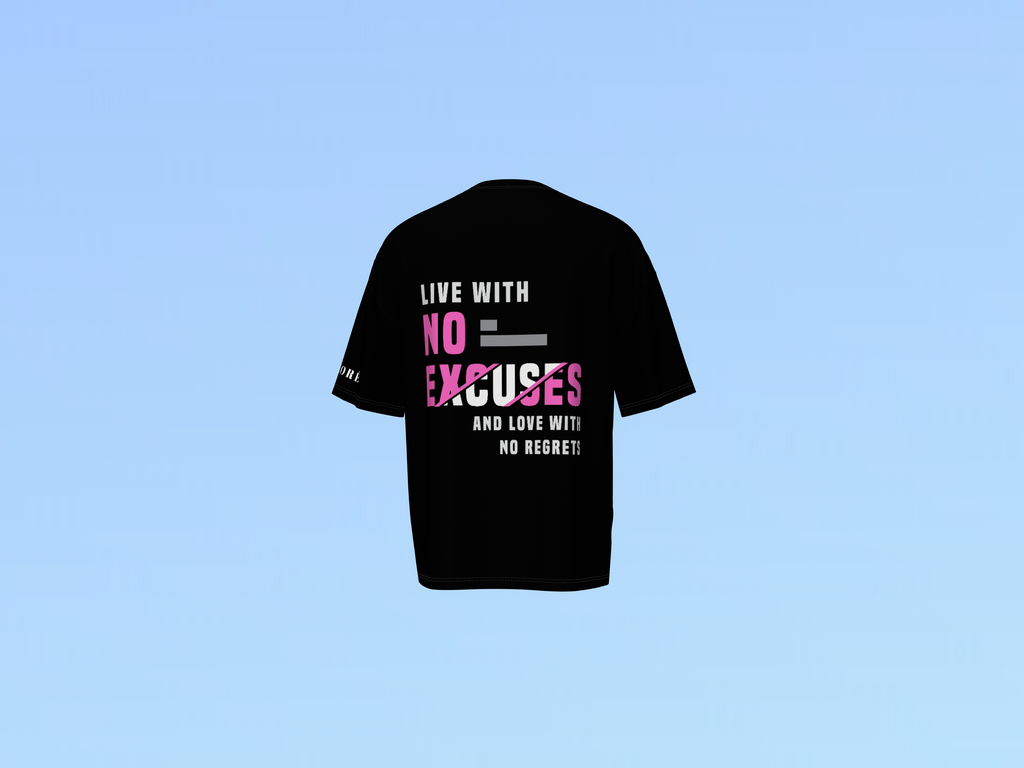 LIVE WITH NO EXCUSES PRINTED T-SHIRT