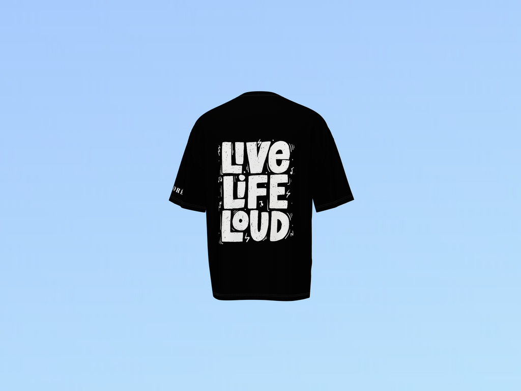 LIVE LIFE LOUD PRINTED T-SHIRT