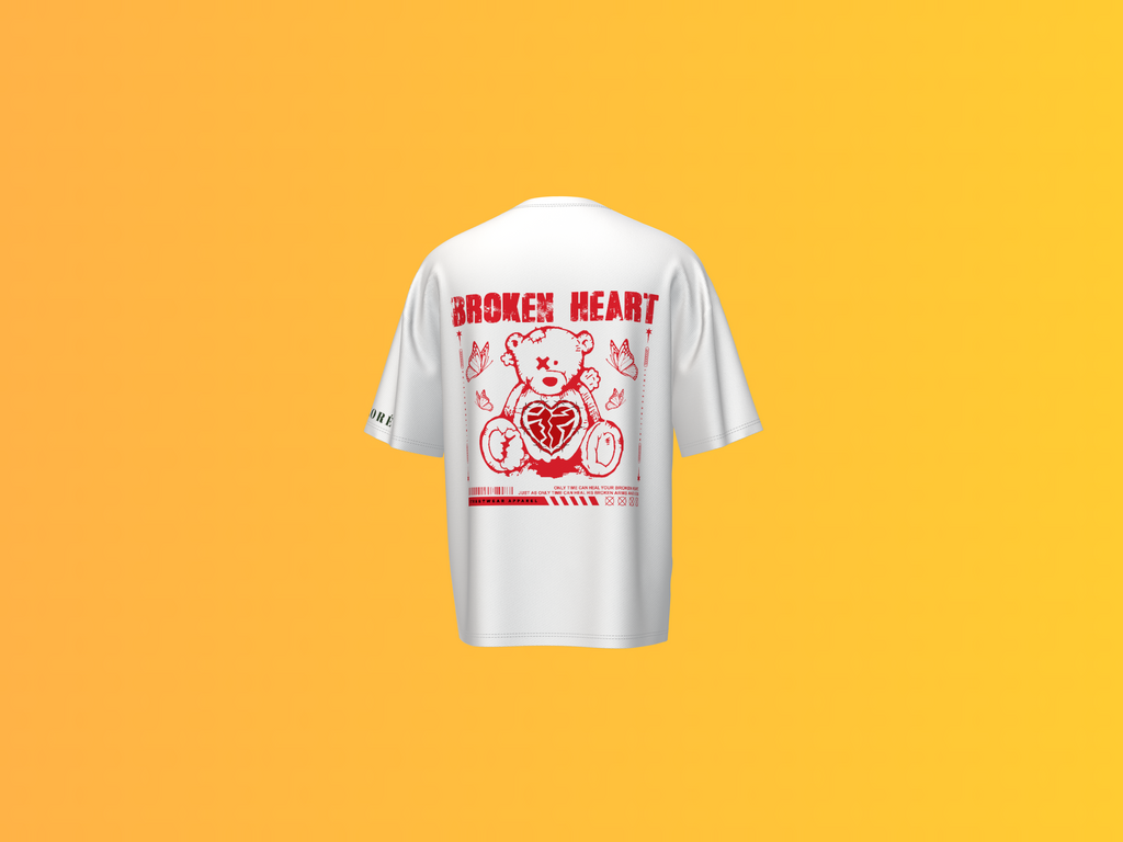 BROKEN HEART TEDDY PRINTED T-SHIRT