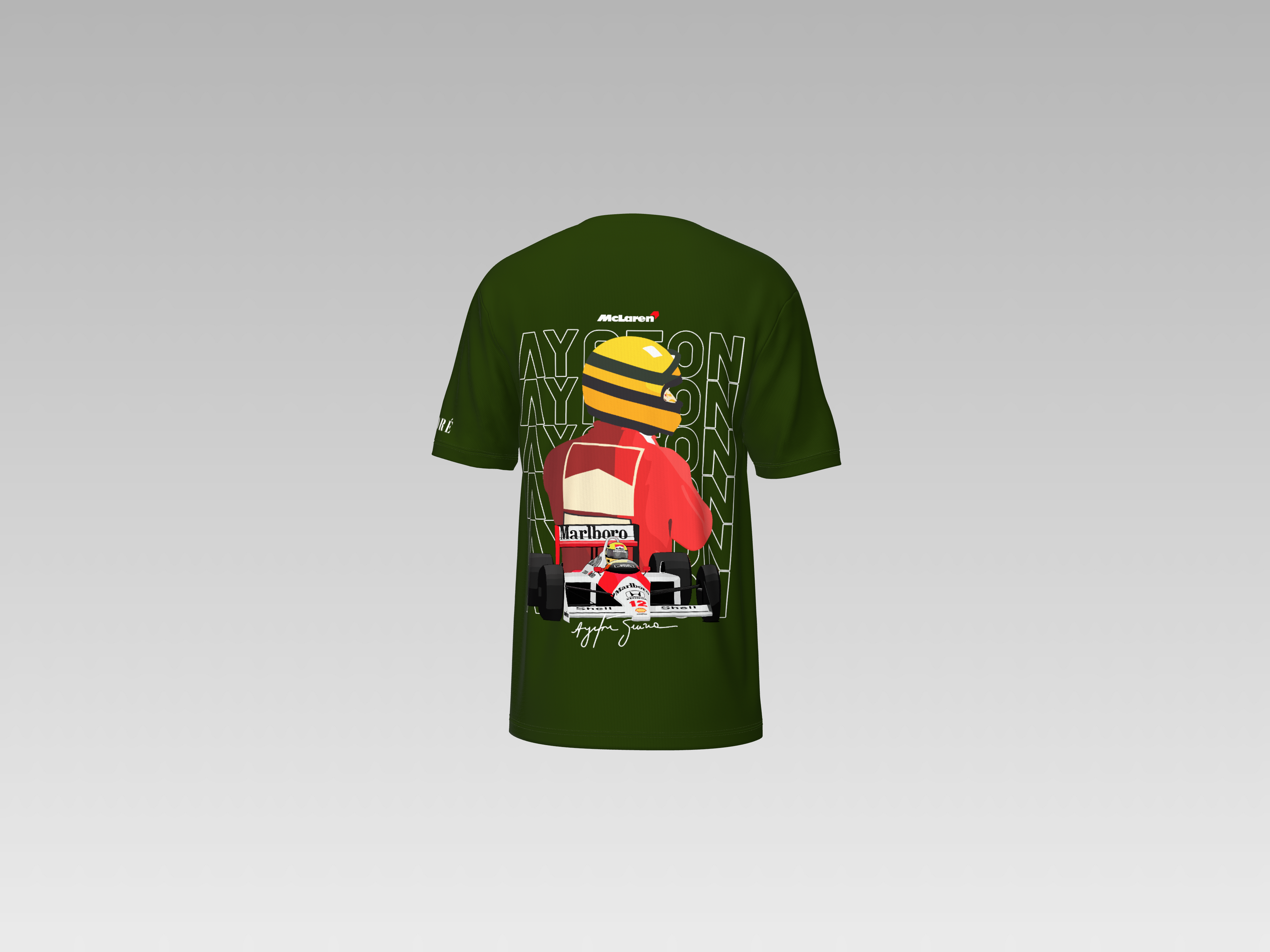 MC LAREN AYRTON SENNA PRINTED T-SHIRT