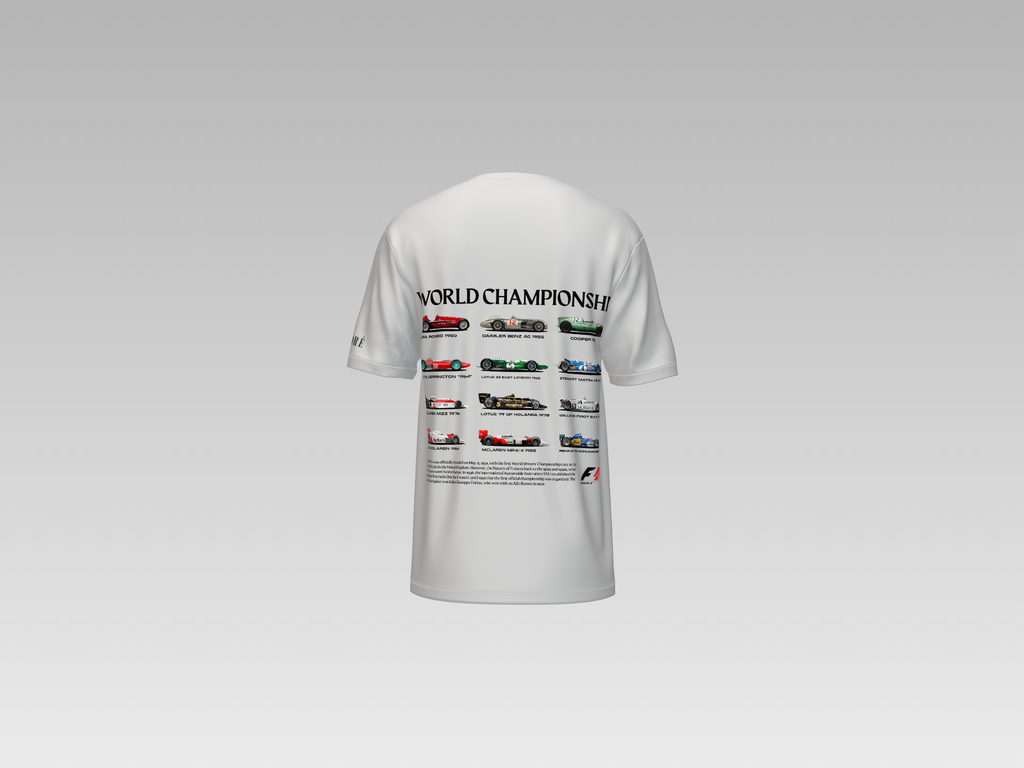 WORLD CHAMPIONSHIP F1 CARS  PRINTED T-SHIRT