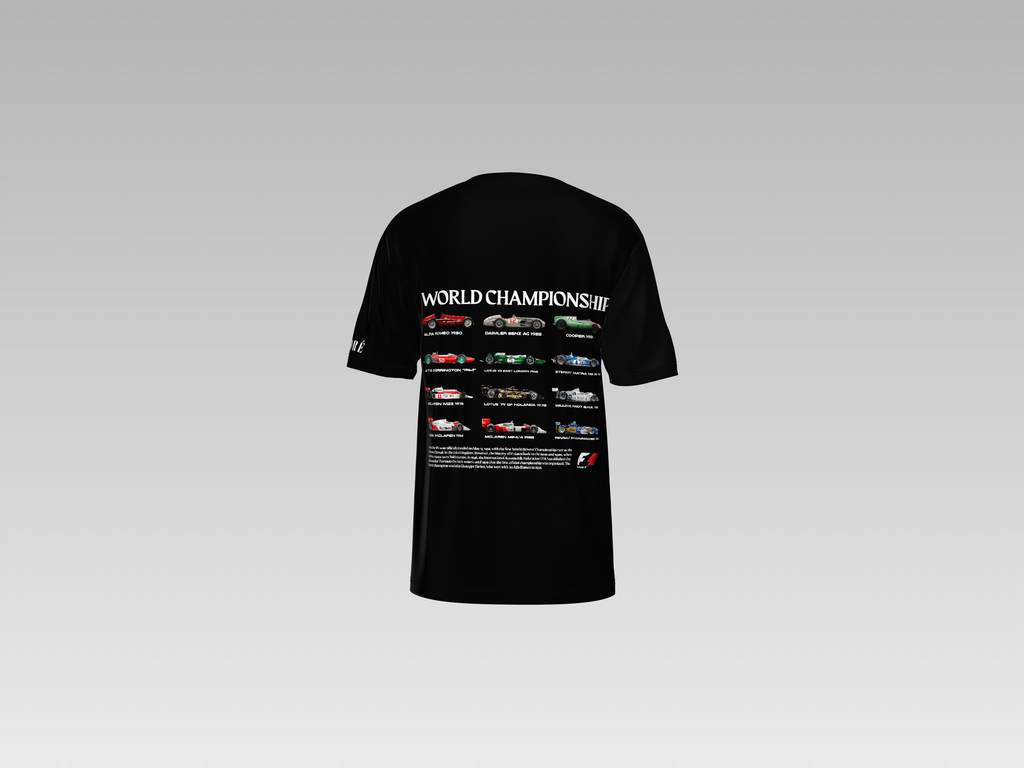 WORLD CHAMPIONSHIP F1 CARS  PRINTED T-SHIRT