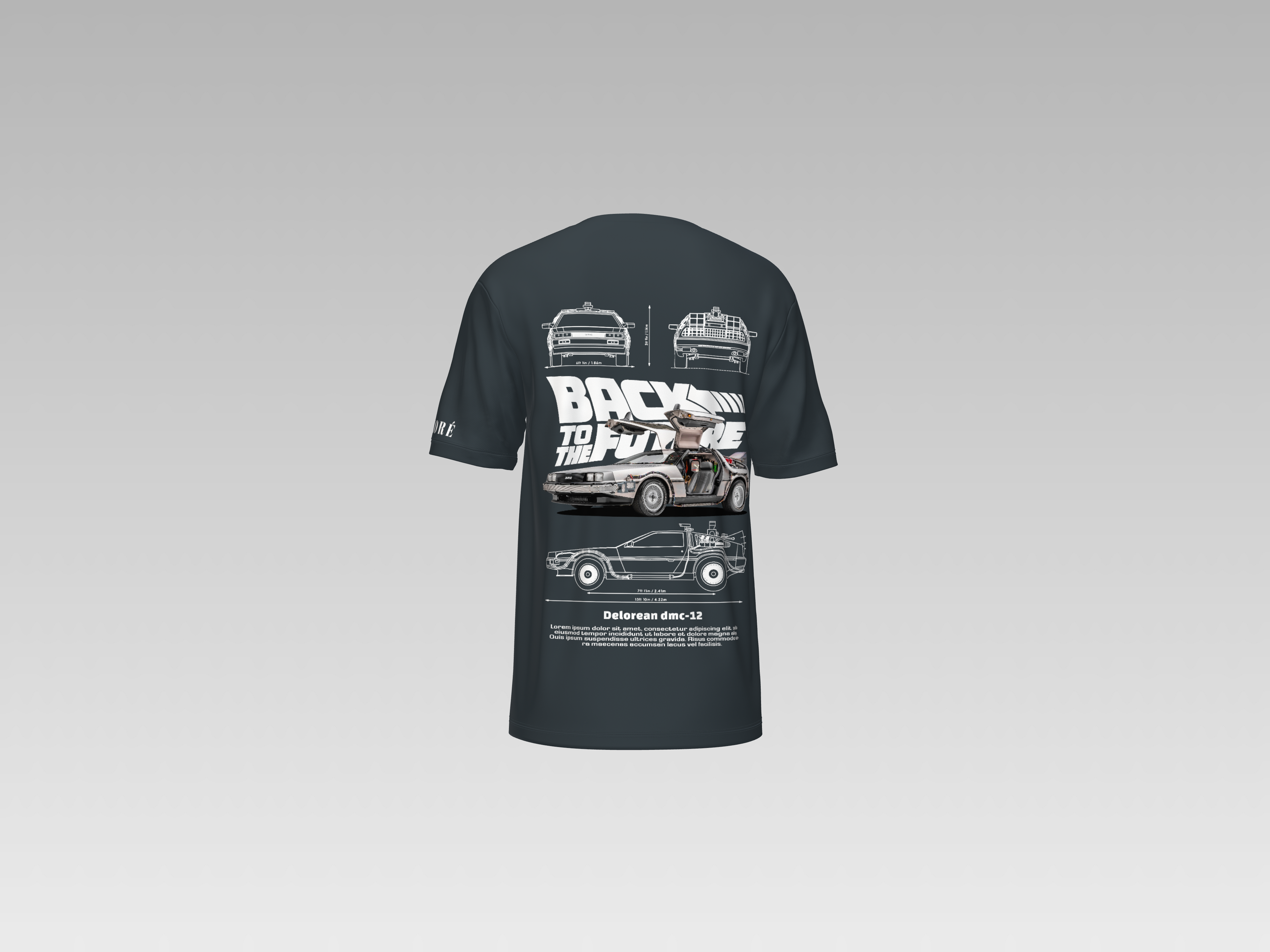 DELOREAN DMC-12 PRINTED T-SHIRT