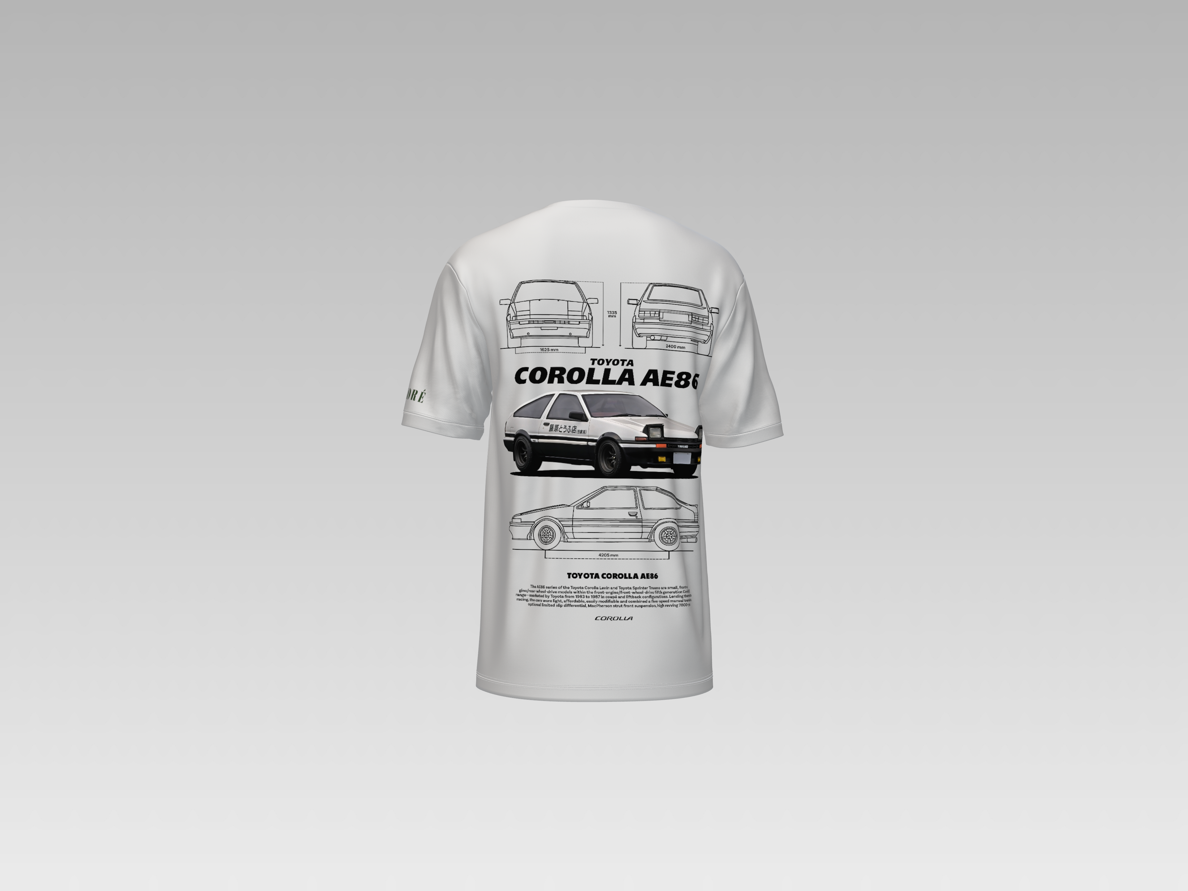 TOYOTA COROLLA AE86 PRINTED T-SHIRT