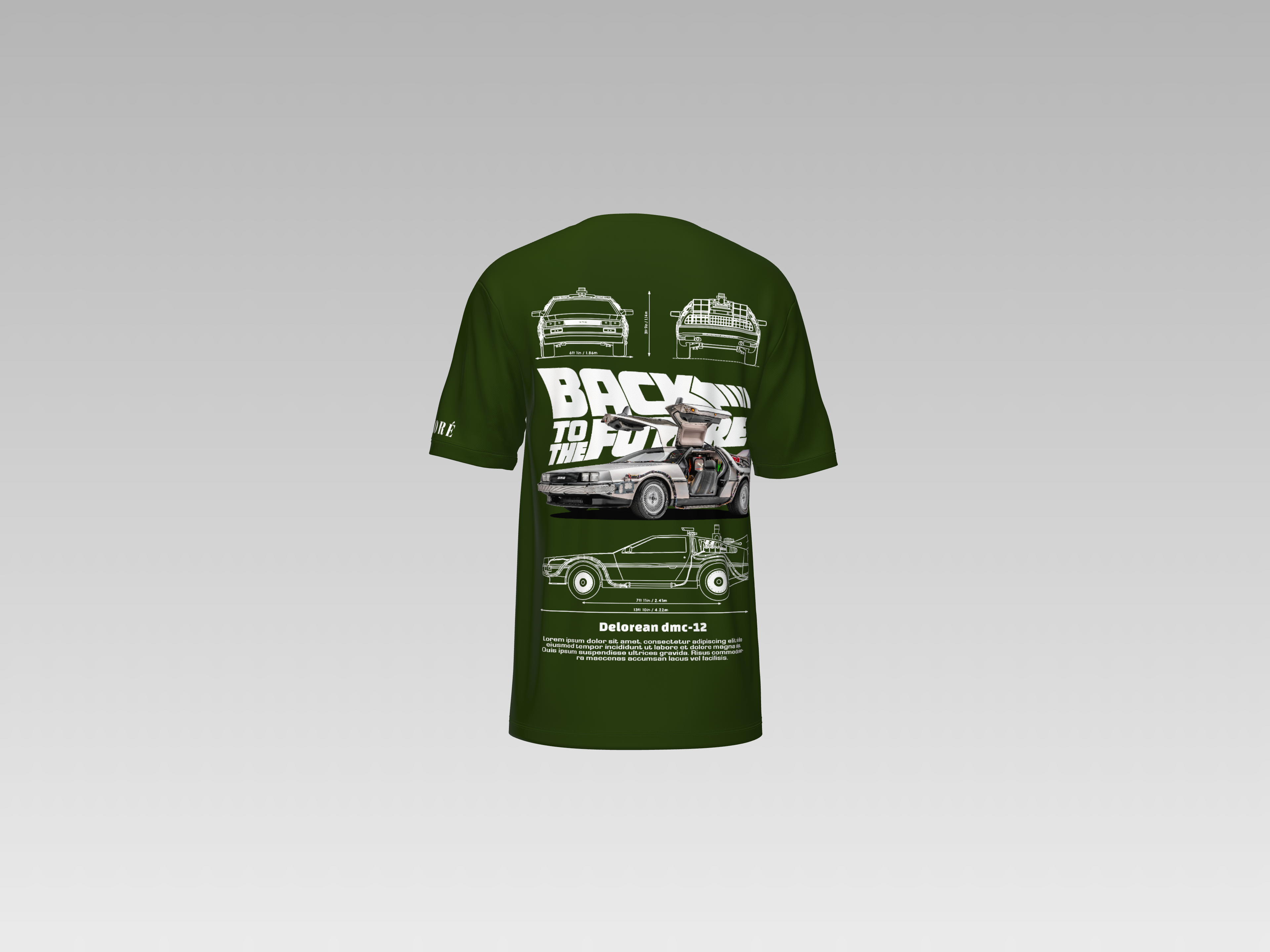 DELOREAN DMC-12 PRINTED T-SHIRT