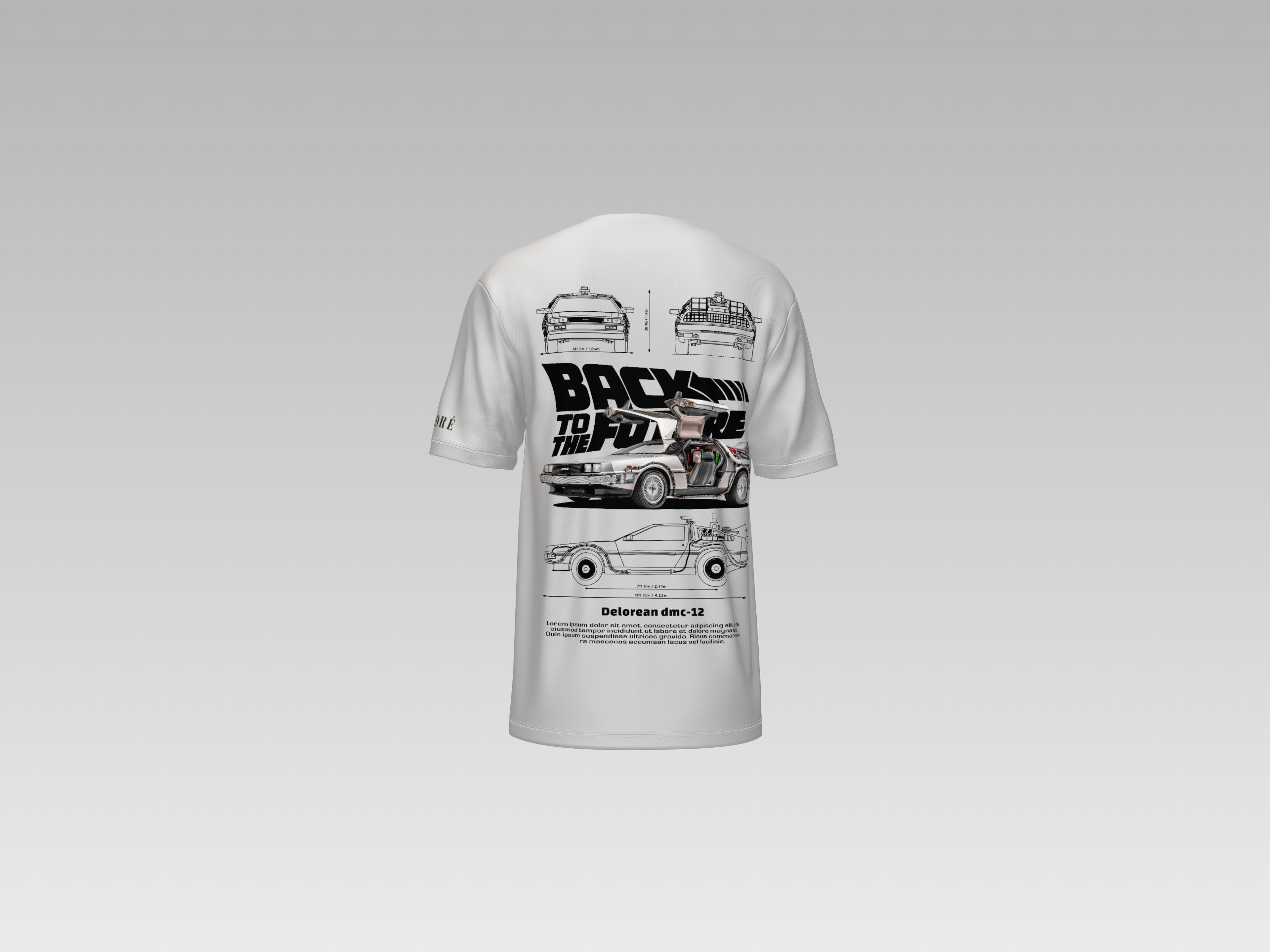 DELOREAN DMC-12 PRINTED T-SHIRT