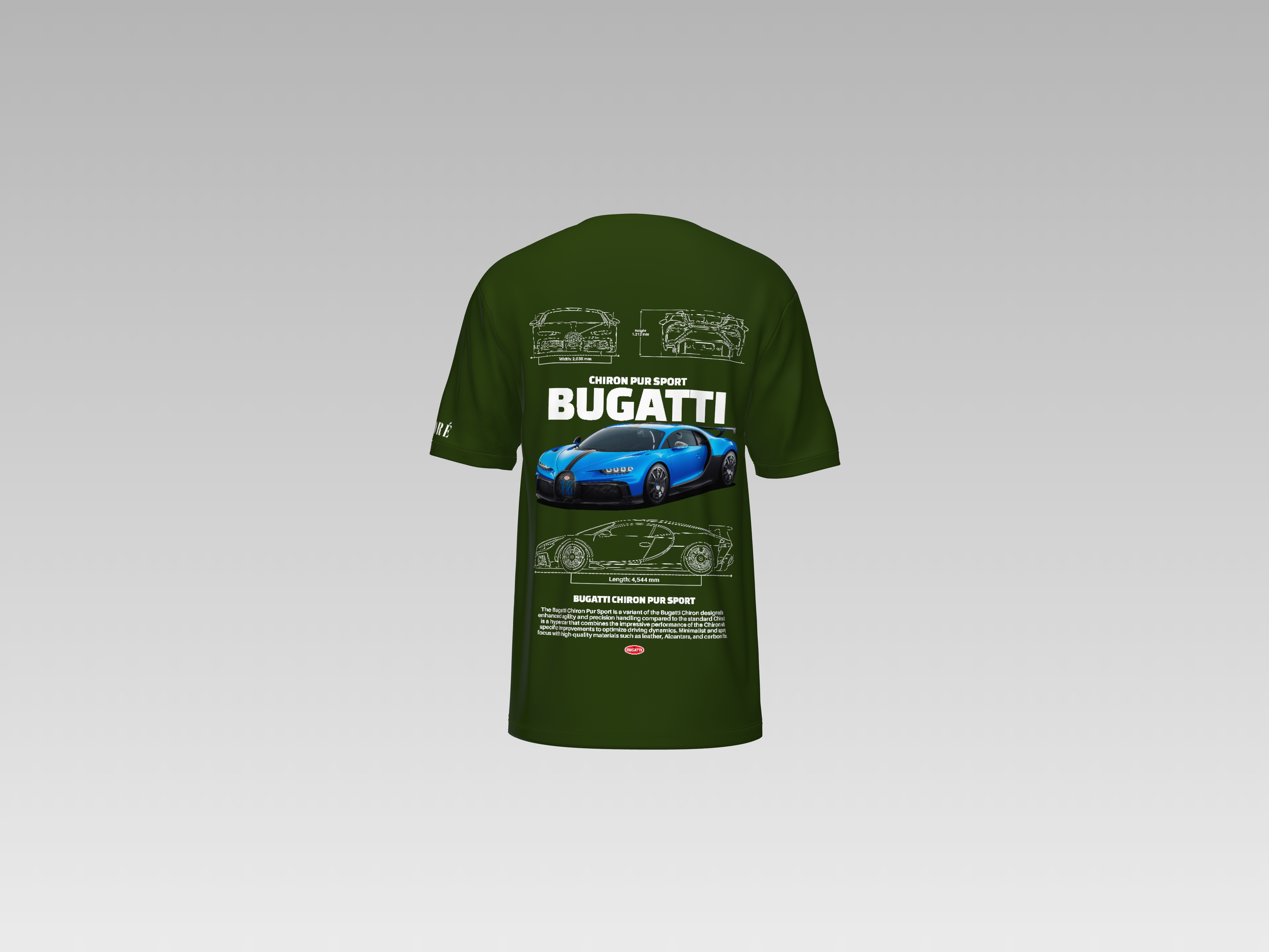 BUGATTI CHIRON PUR SPORT PRINTED T-SHIRT